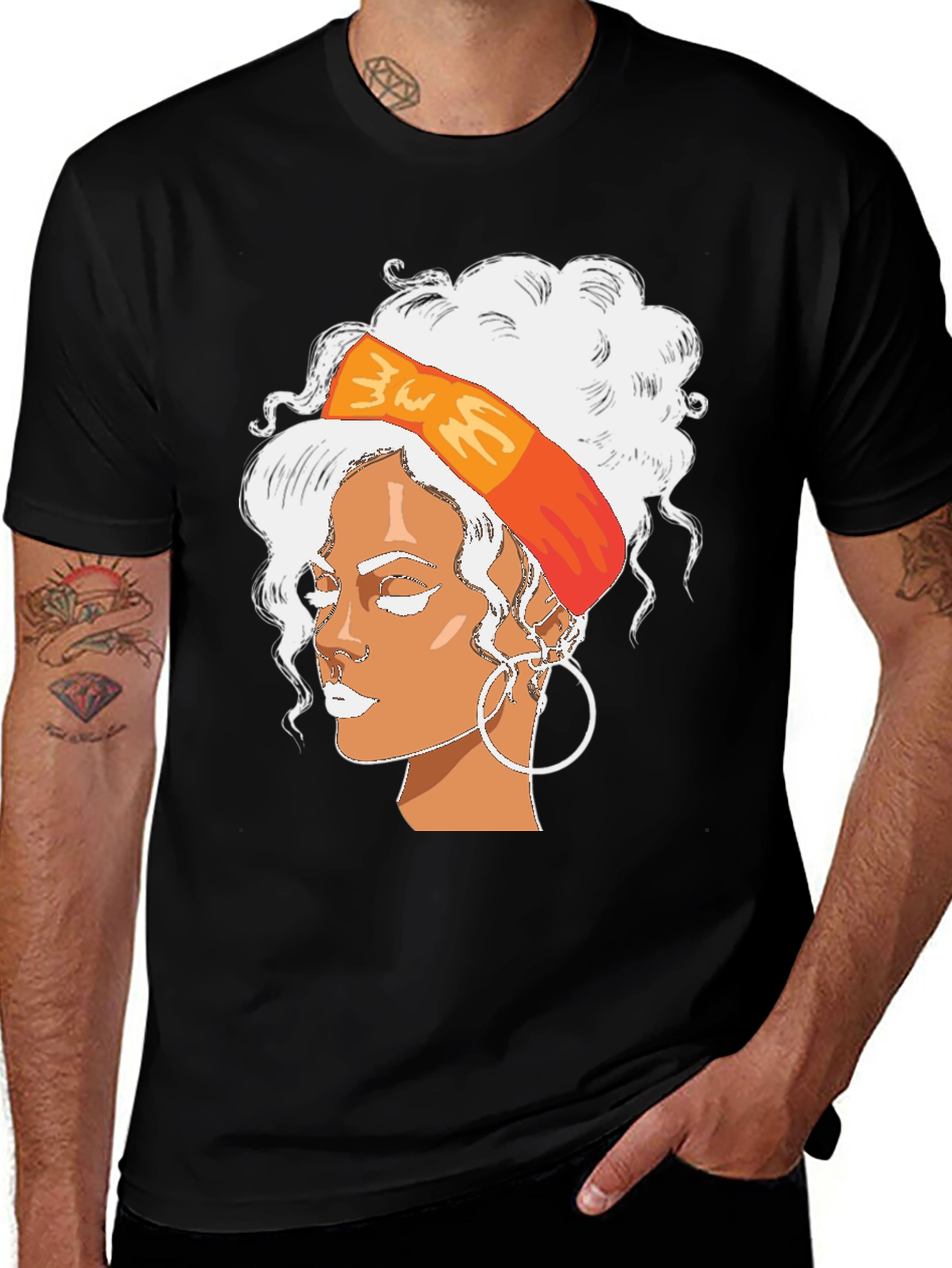 Variant 10 of Rihanna Portrait Graphic T-Shirt - Trendy Black Tee