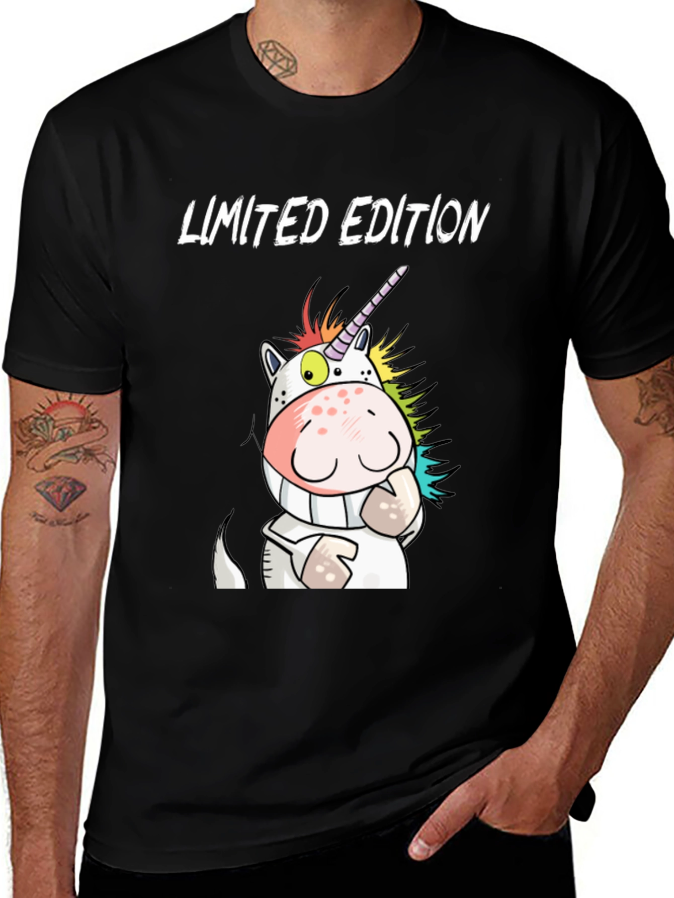 Variant 16 of Limited Edition Unicorn T-Shirt - Men's Black Tee