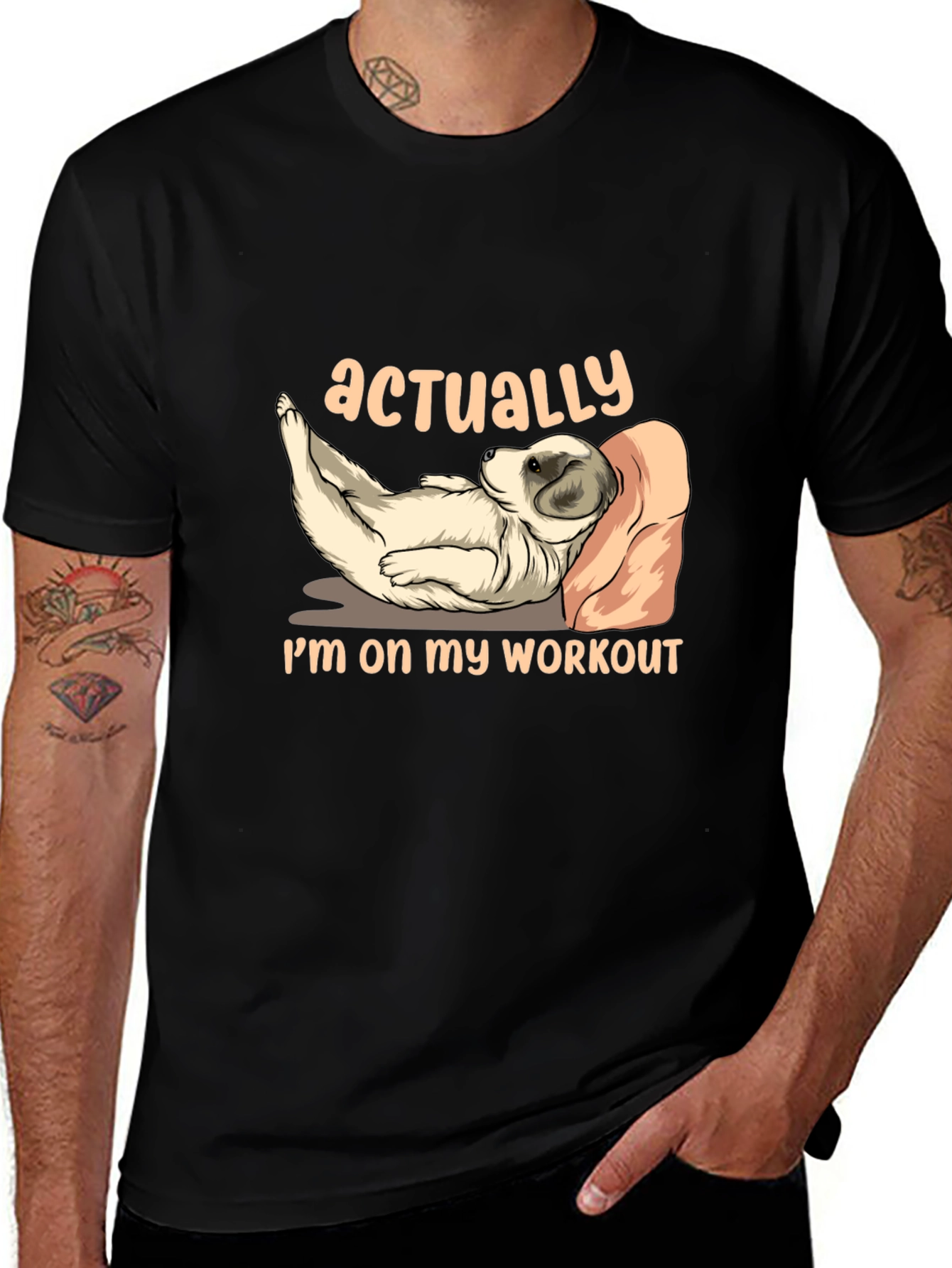 Variant 4 of Workout Dog T-Shirt - Funny Graphic Tee