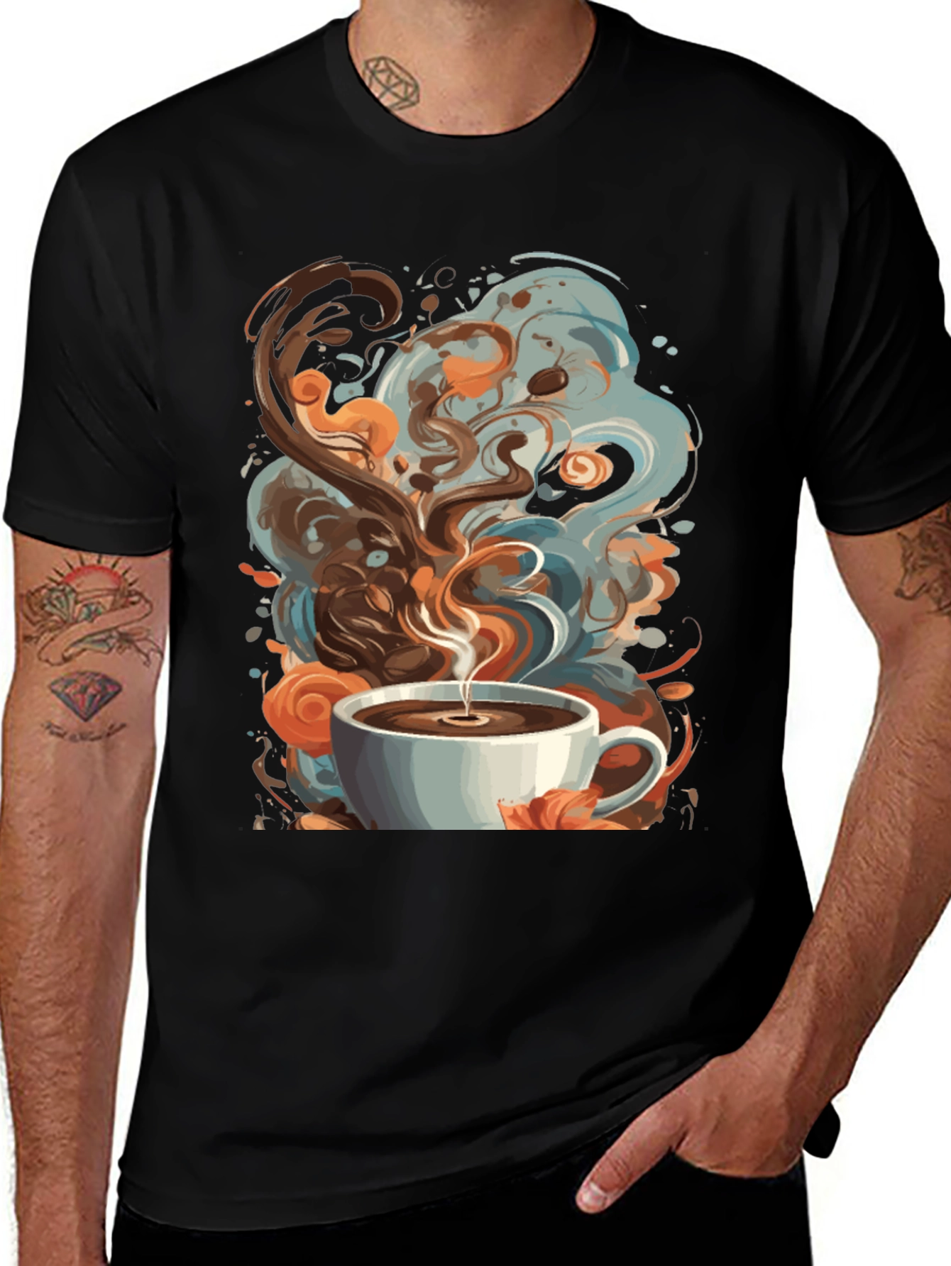 Variant 6 of Coffee Art T-Shirt - Unique Design