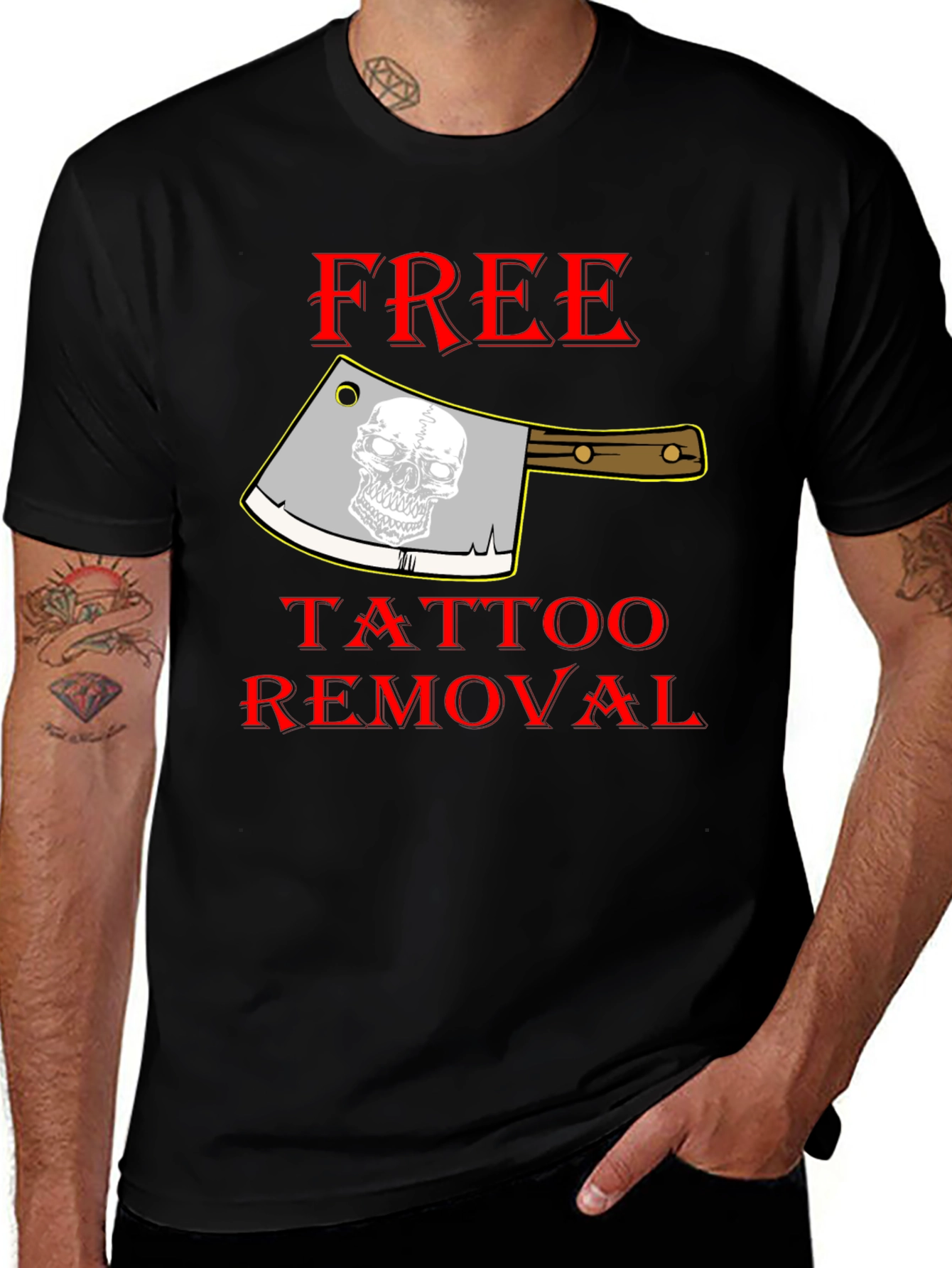 Free Tattoo Removal T-Shirt Skull Cleaver