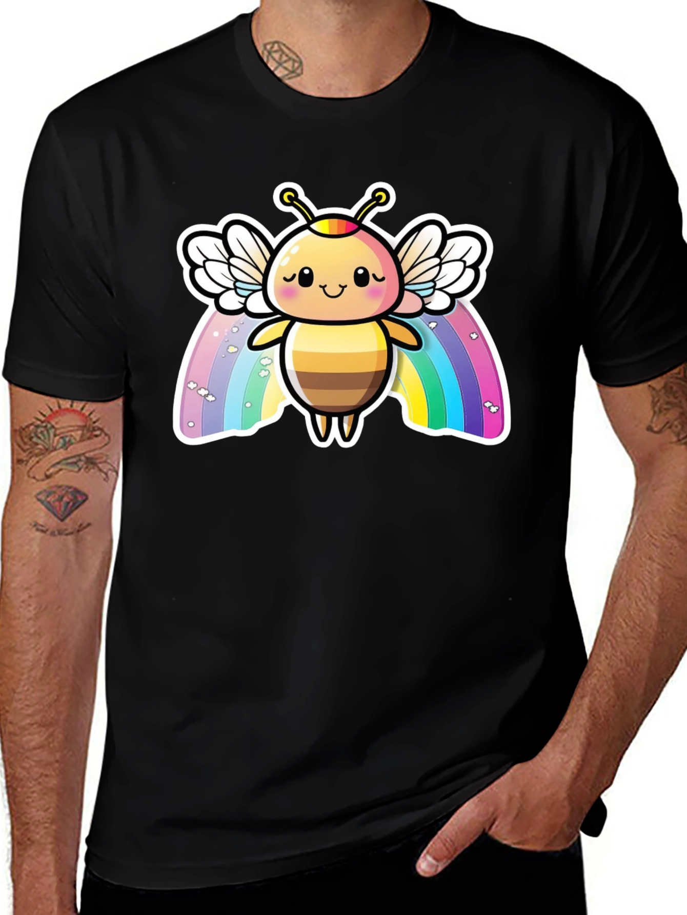 Variant 20 of Cute Bee Rainbow T-Shirt