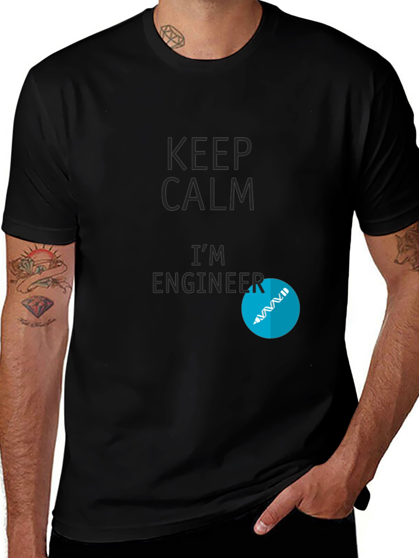 Variant 13 of Keep Calm Engineer T-Shirt - Black