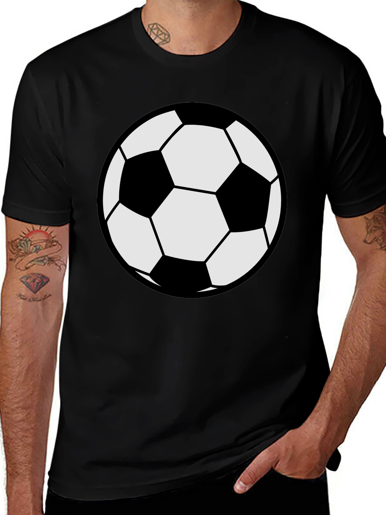 Variant 22 of Soccer Ball Graphic Tee - Black