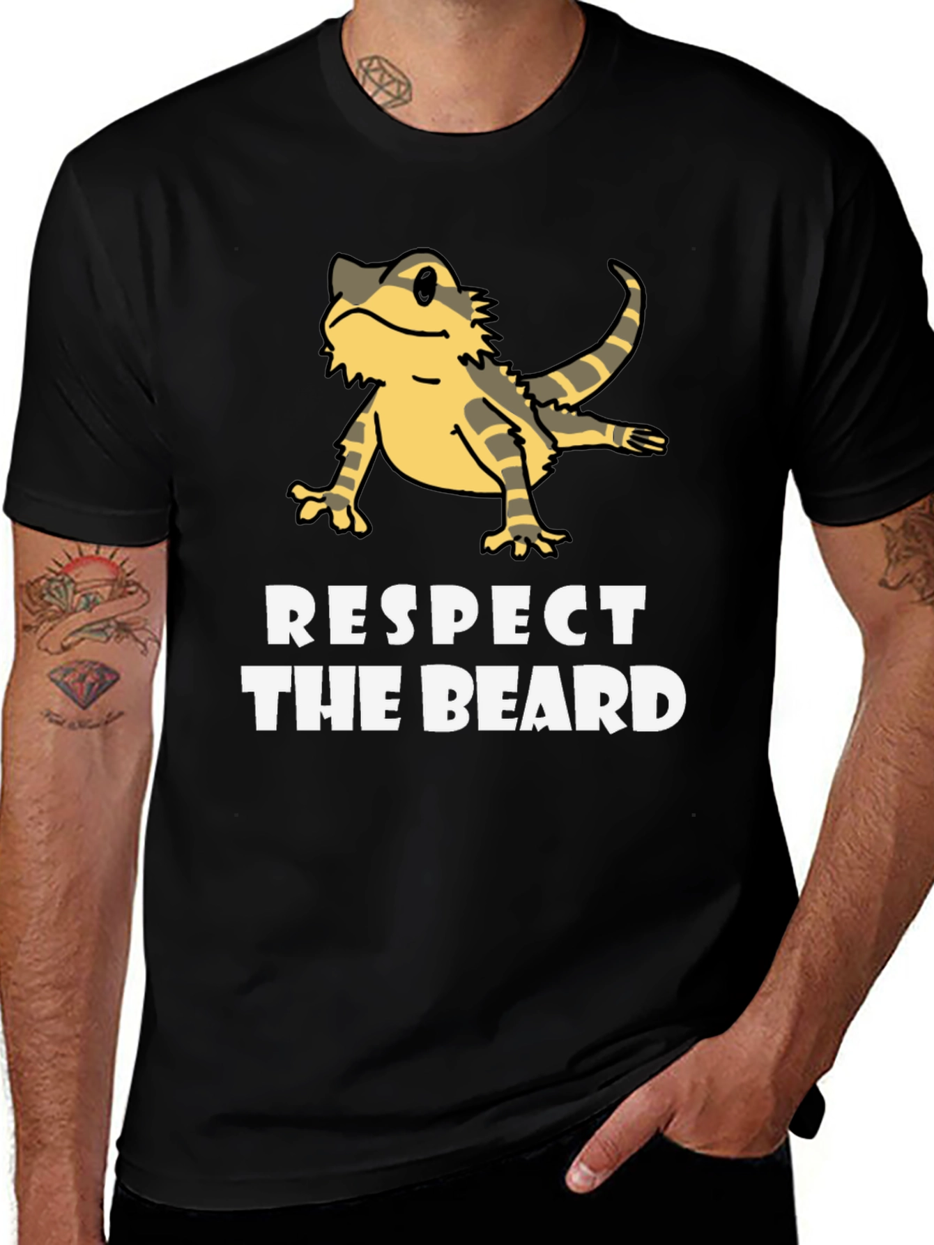 Variant 28 of Respect The Beard Bearded Dragon Graphic T-Shirt