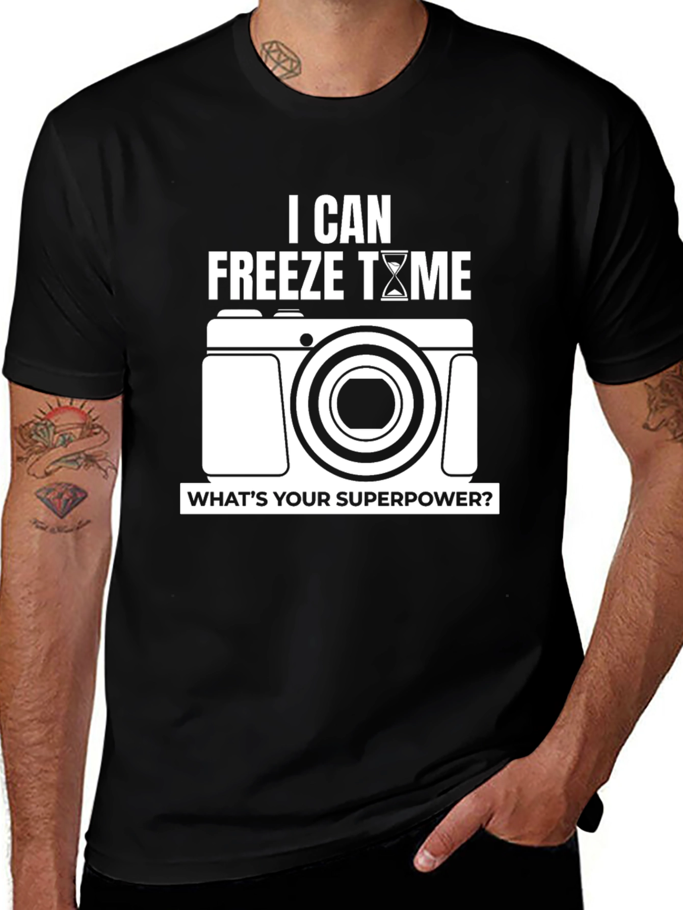 Variant 21 of Freeze Time Camera T-Shirt - Photographer Superpower Tee