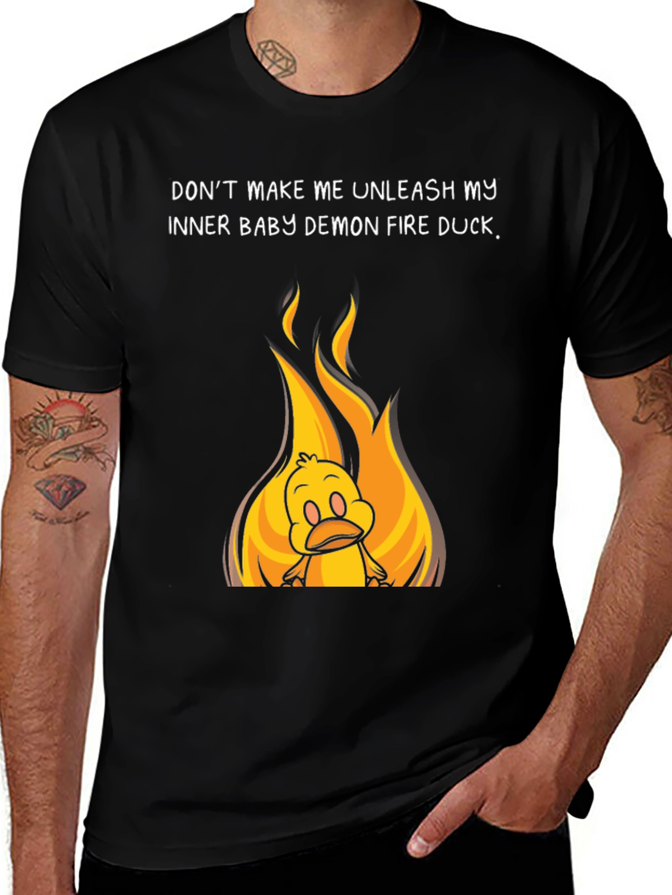 Variant 3 of Funny Inner Baby Demon Duck T-Shirt