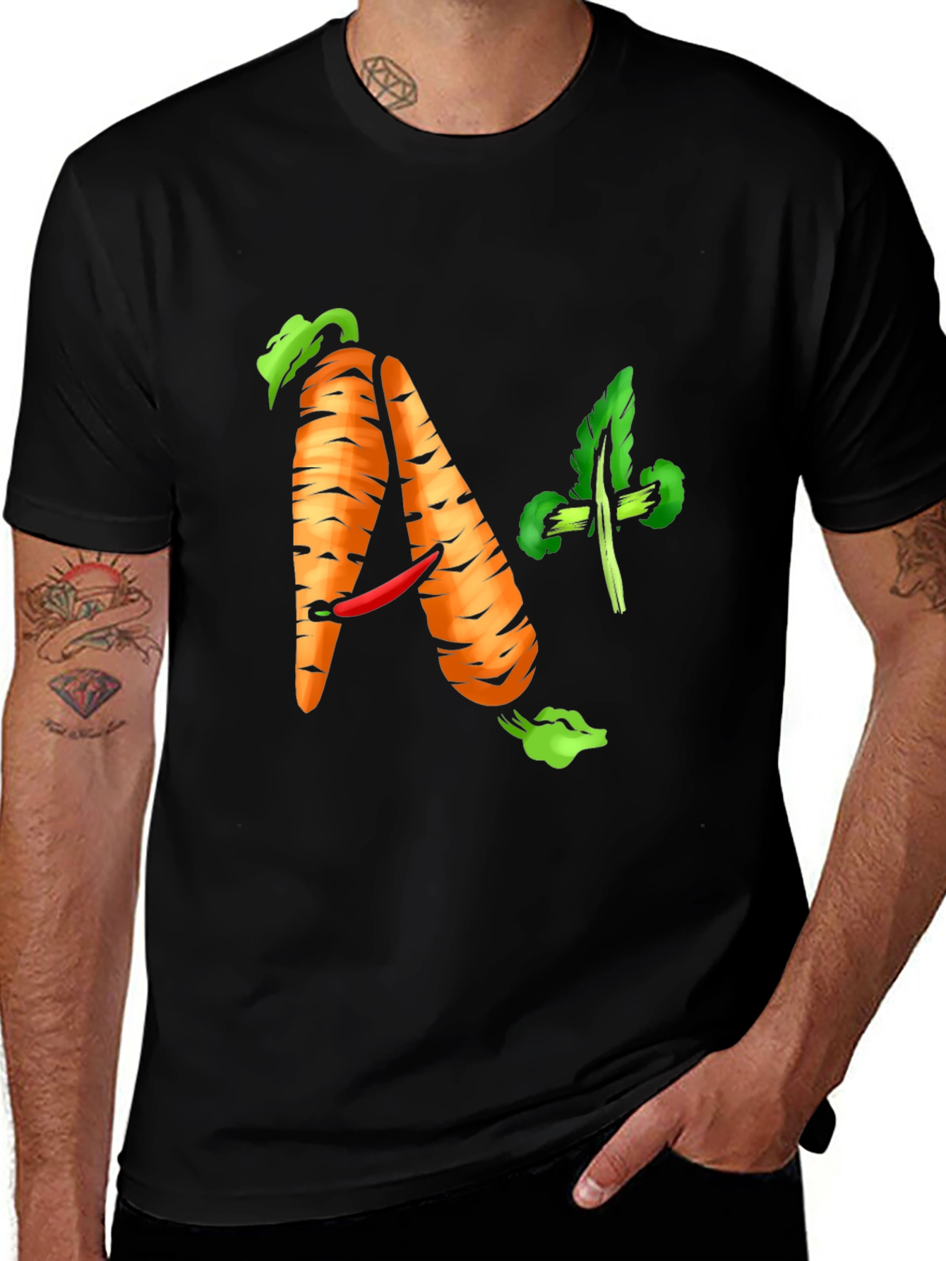 Variant 3 of A+ Carrot Tee - Healthy & Funny Shirt