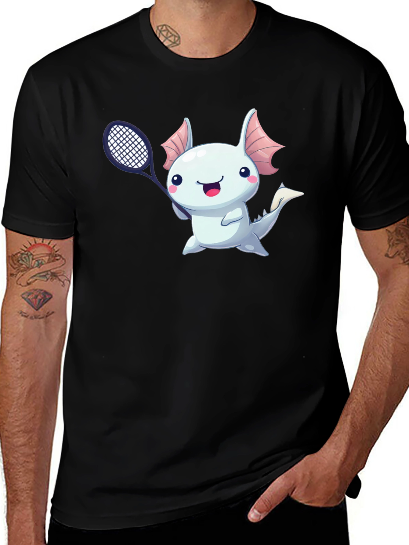 Variant 17 of Axolotl Tennis Player Graphic T-Shirt