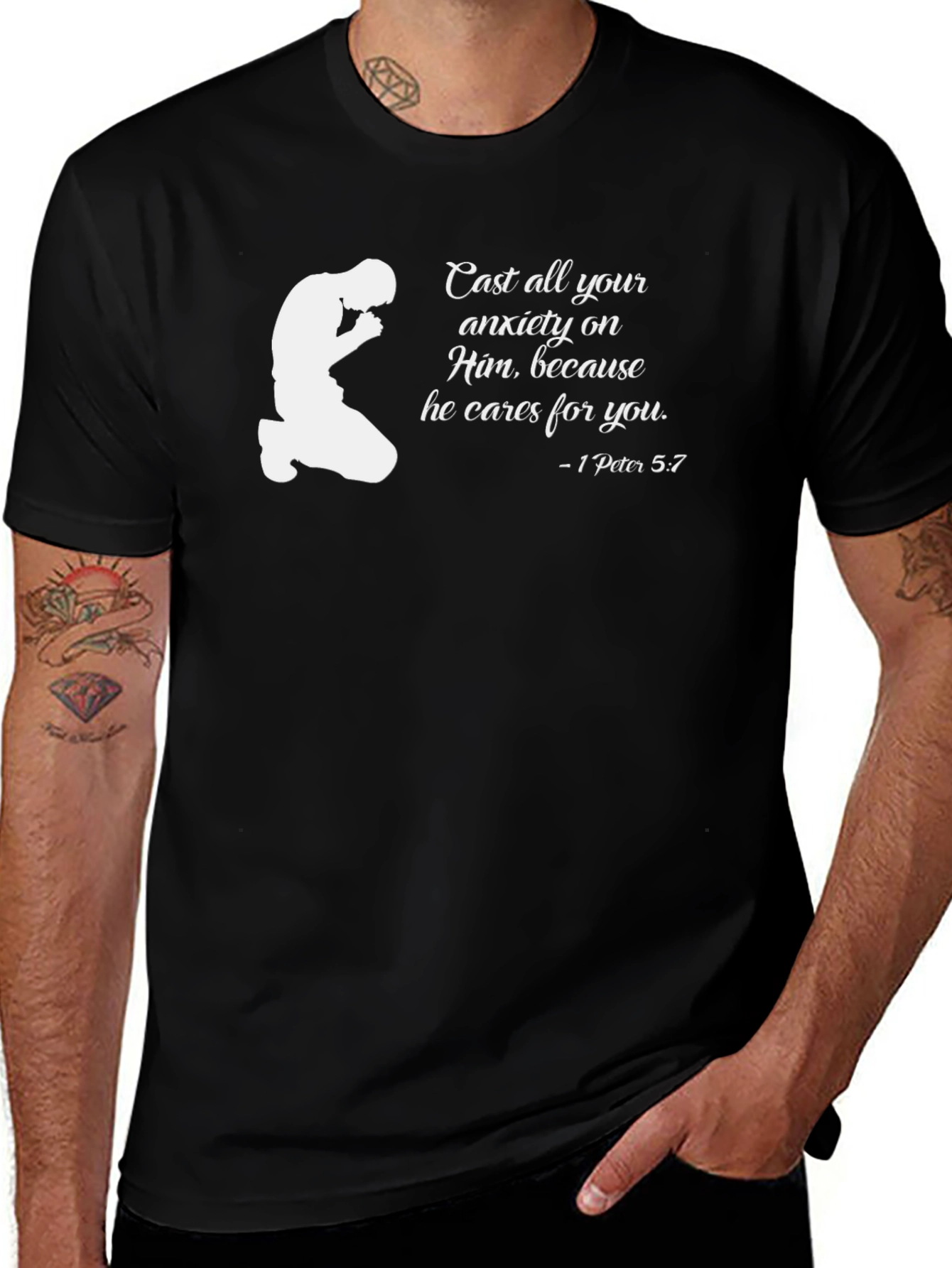 Faith-Based Tee: Cast All Your Anxiety on Him T-Shirt