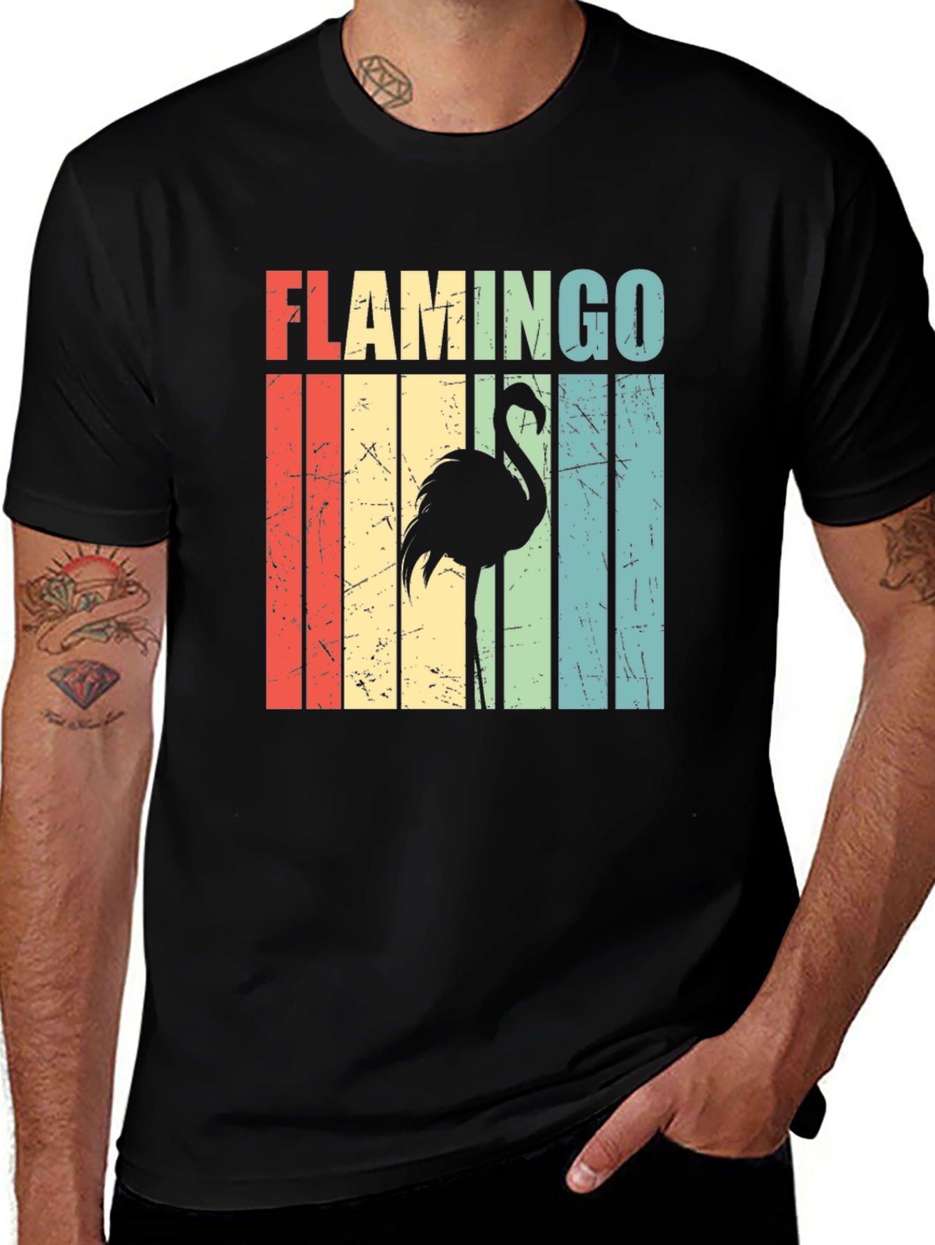 Variant 13 of Retro Flamingo T-Shirt - Vintage Style Tee