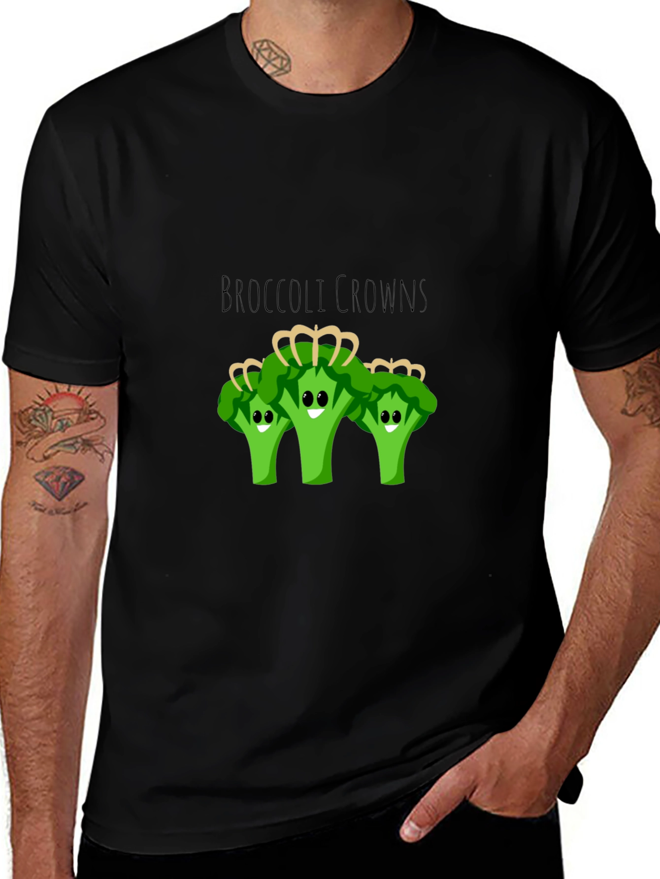 Variant 25 of Broccoli Crowns Graphic Tee - Quirky Foodie Fashion