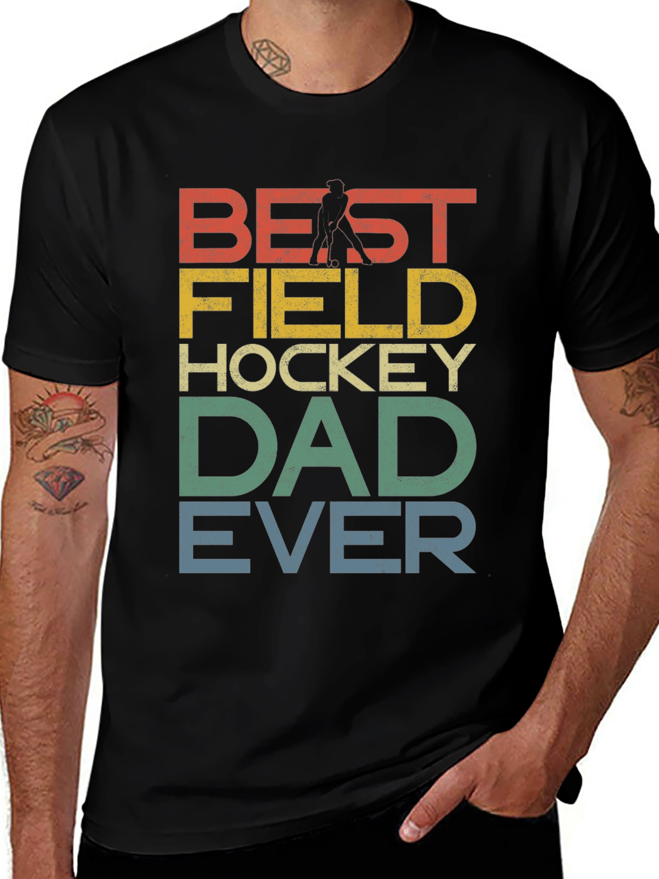 Variant 10 of Best Field Hockey Dad Ever Graphic T-Shirt