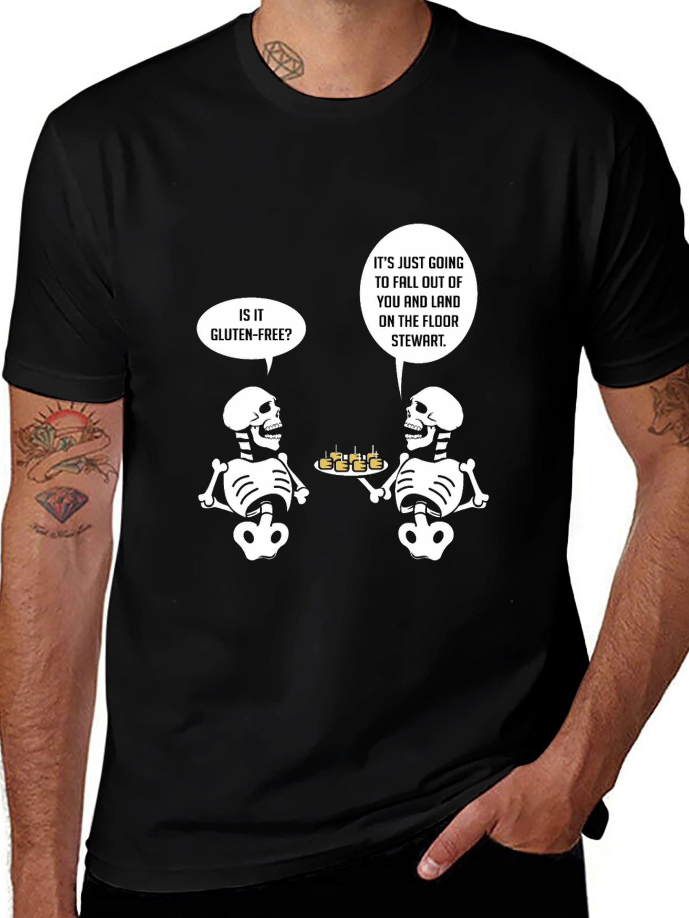 Variant 6 of Gluten-Free Skeleton Humor T-Shirt