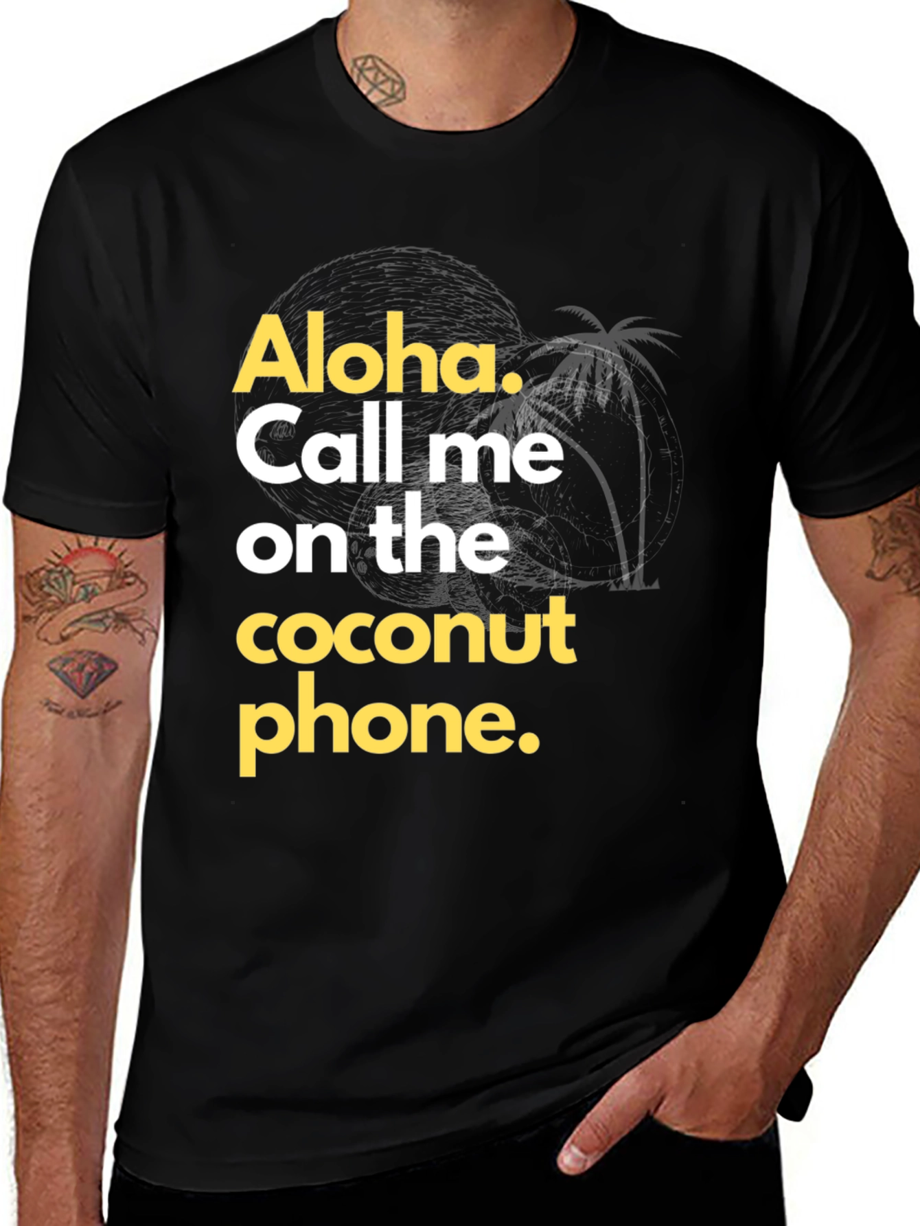 Variant 11 of Aloha Coconut Phone Graphic T-Shirt