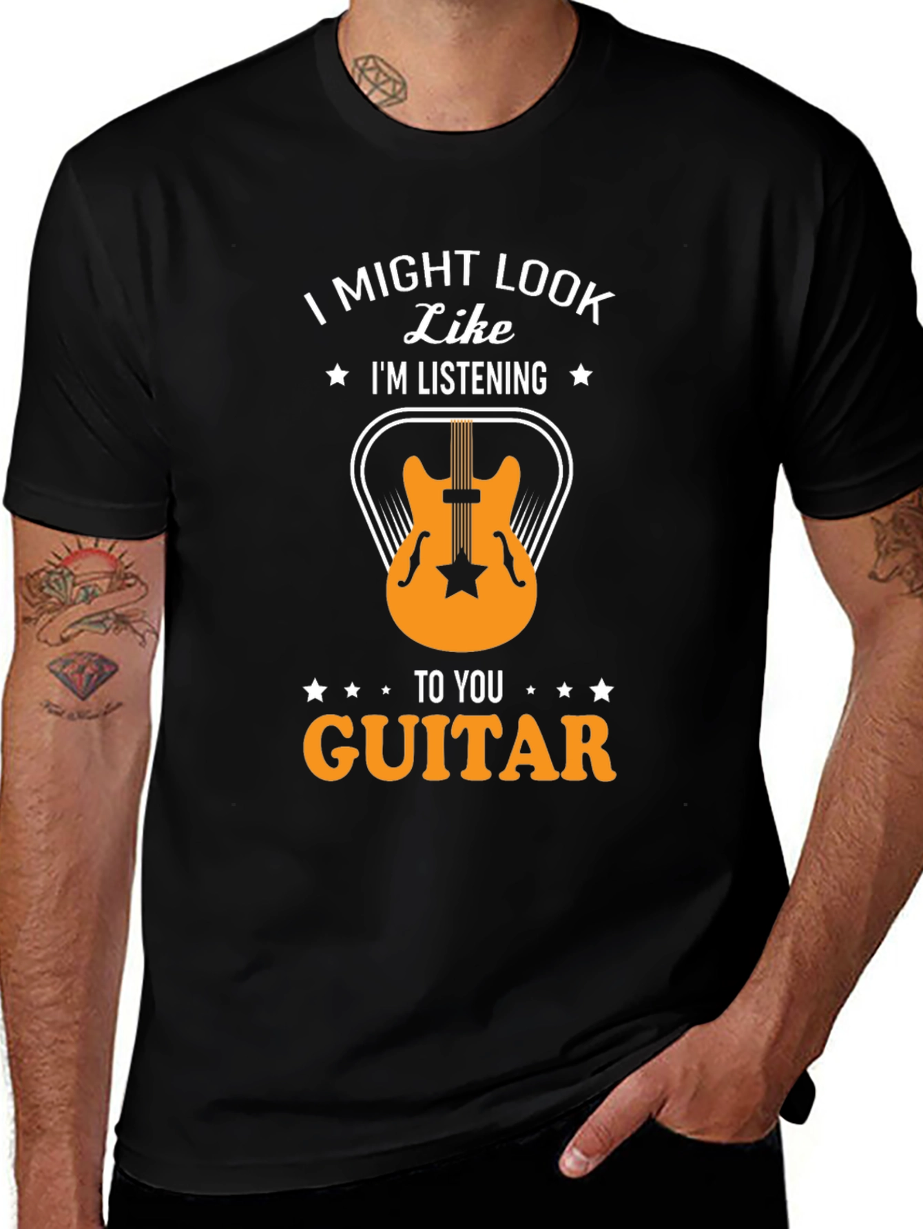 Variant 28 of I Might Look Like I'm Listening Guitar T-Shirt