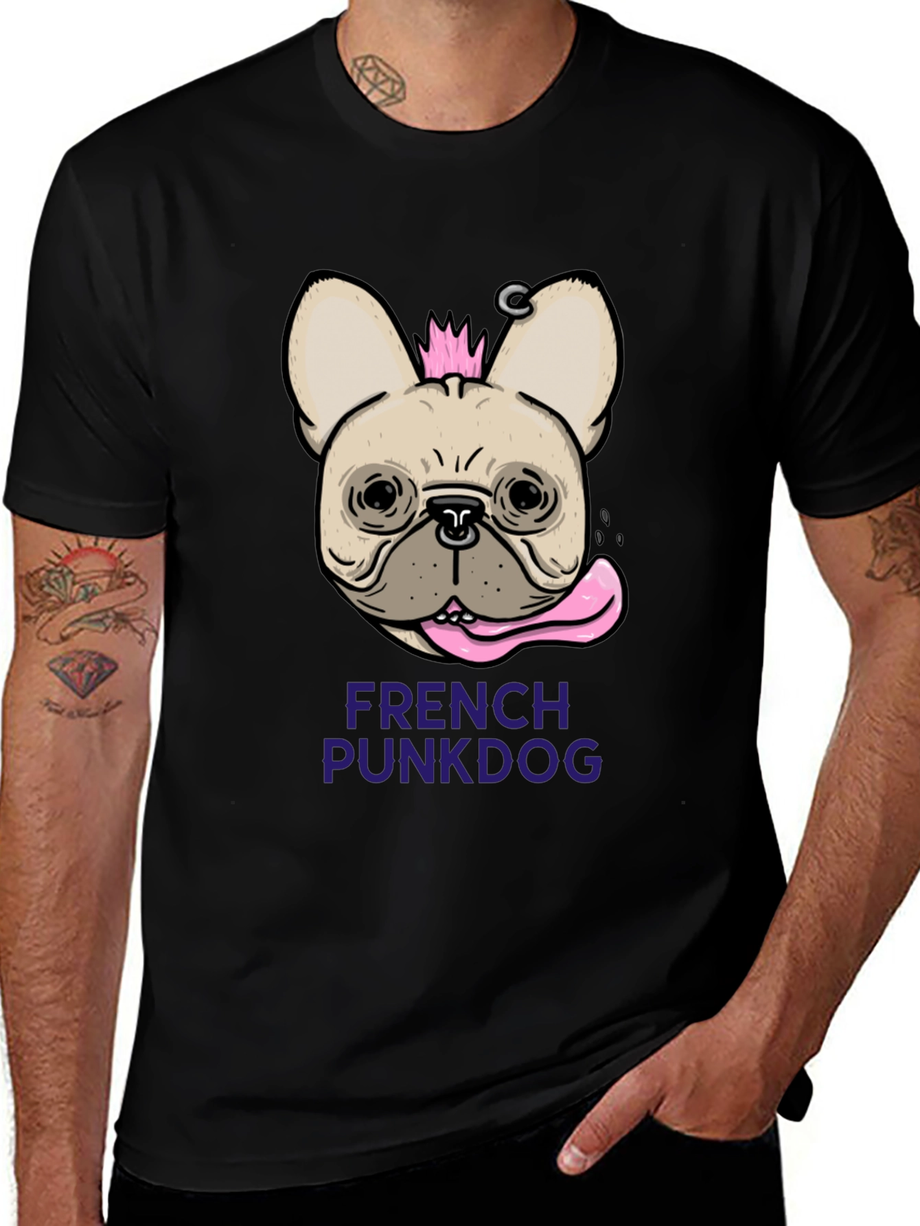 Variant 11 of French Punk Dog T-Shirt - Unique Graphic Tee