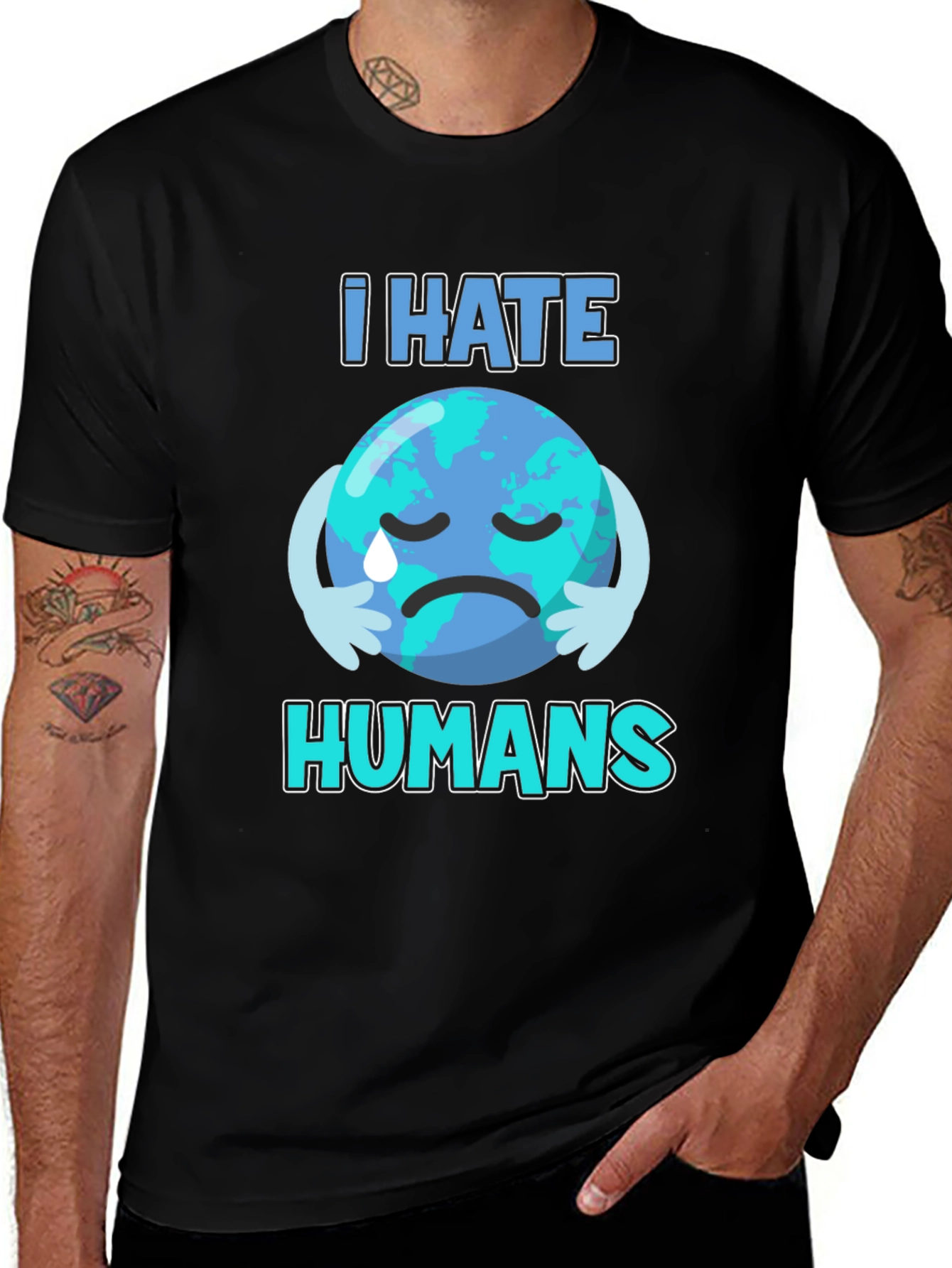 Variant 21 of I Hate Humans Earth T-Shirt - Environmental Awareness