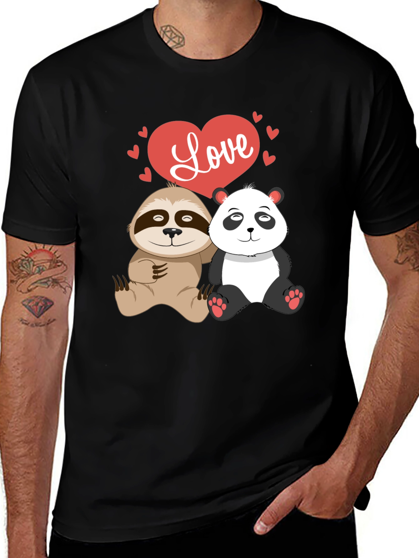 Variant 13 of Love Sloth & Panda Graphic T-Shirt