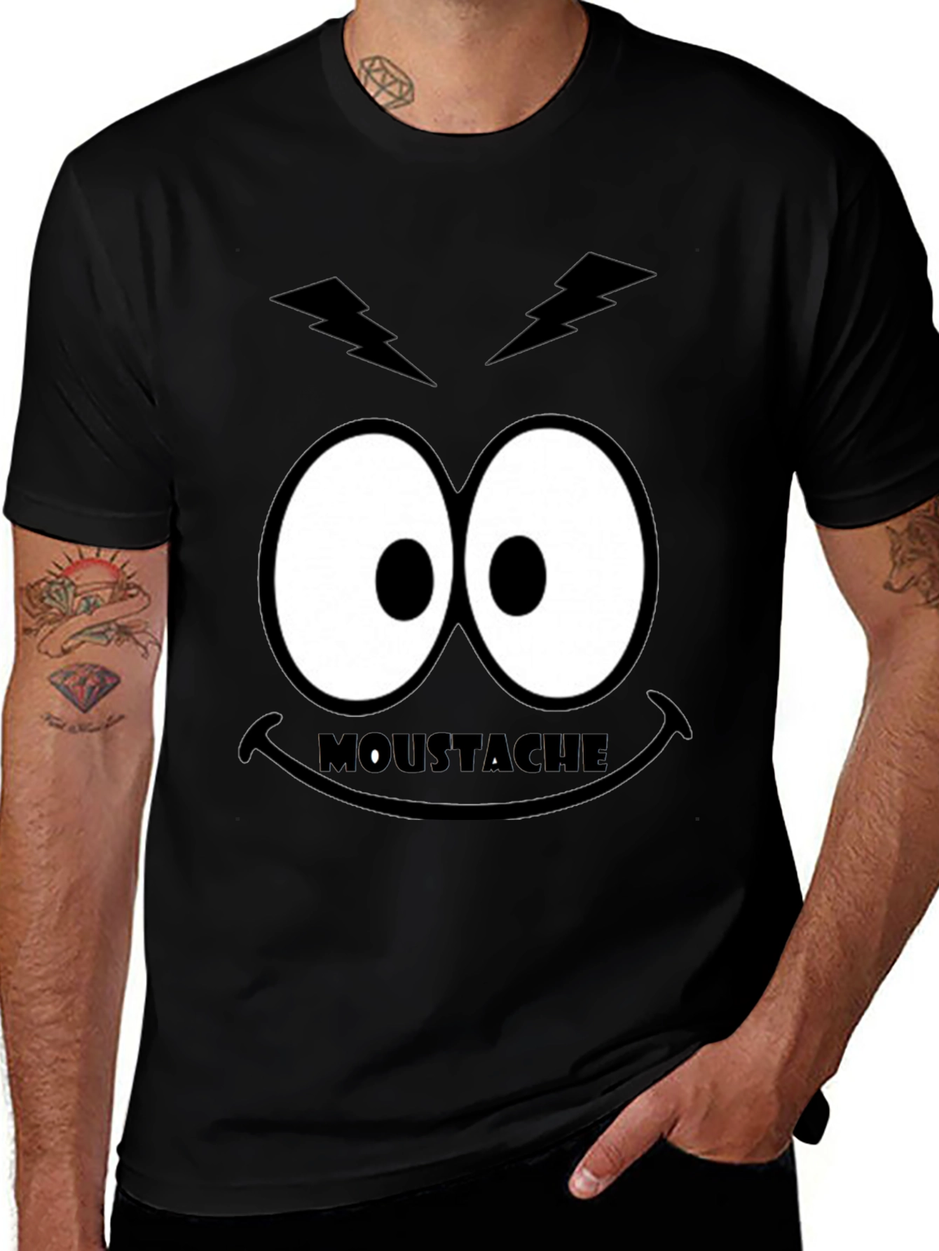 Variant 18 of Funny Moustache Eyes Graphic T-Shirt