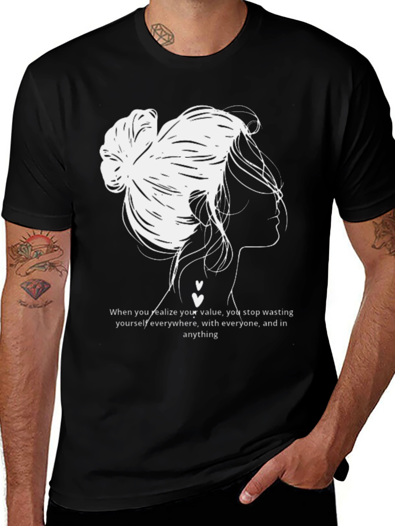 Variant 23 of Value Woman Graphic Tee - Black