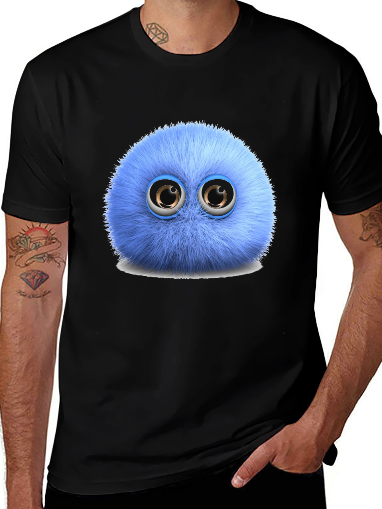 Fuzzy Blue Monster Graphic Tee