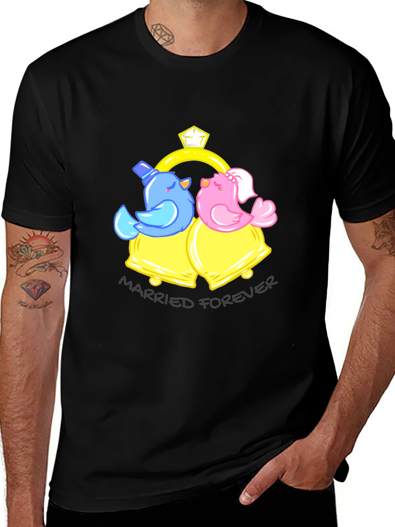Variant 27 of Married Forever T-Shirt - Birds & Bells
