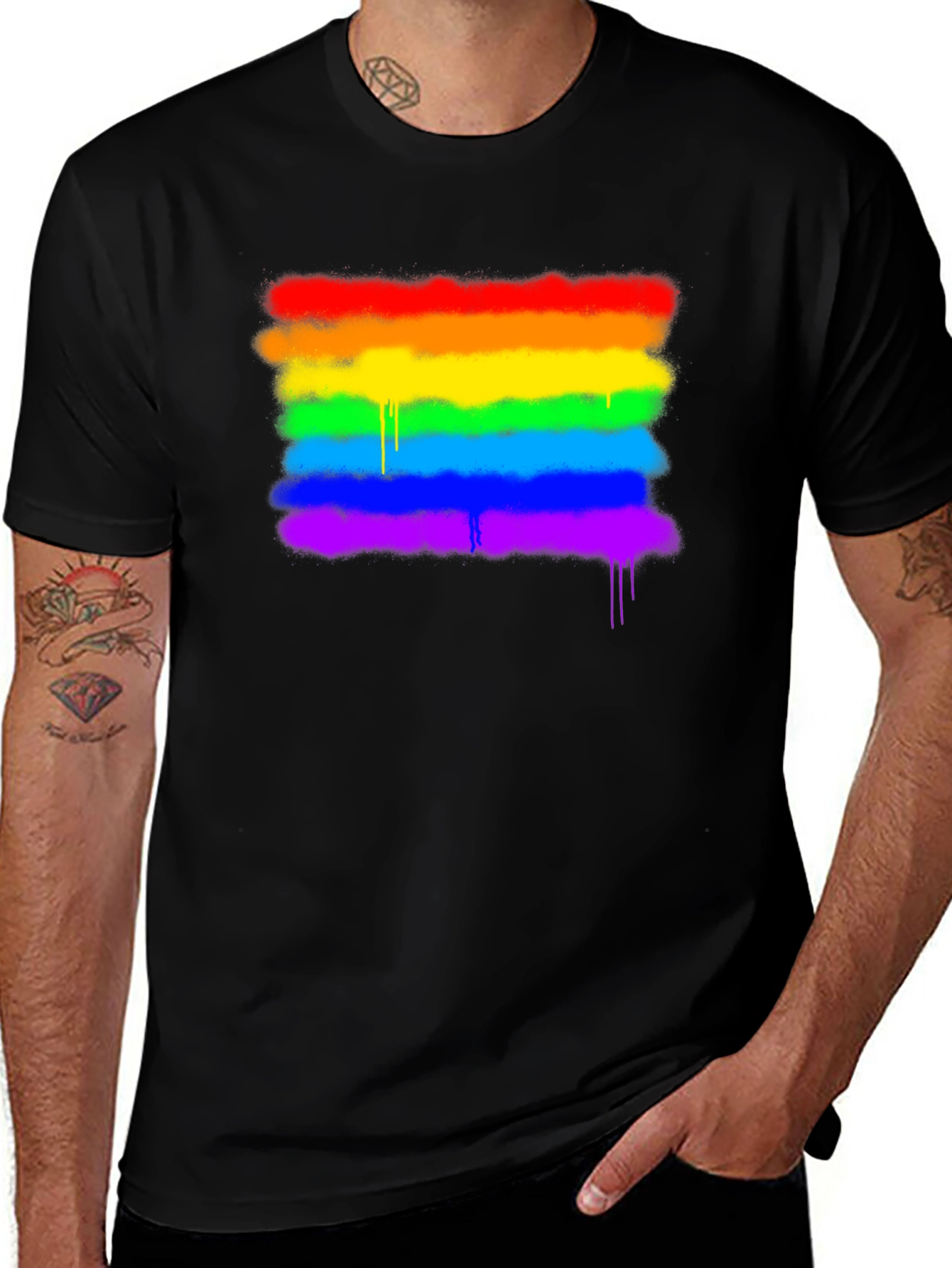 Variant 5 of Pride Rainbow Spray Graphic T-Shirt
