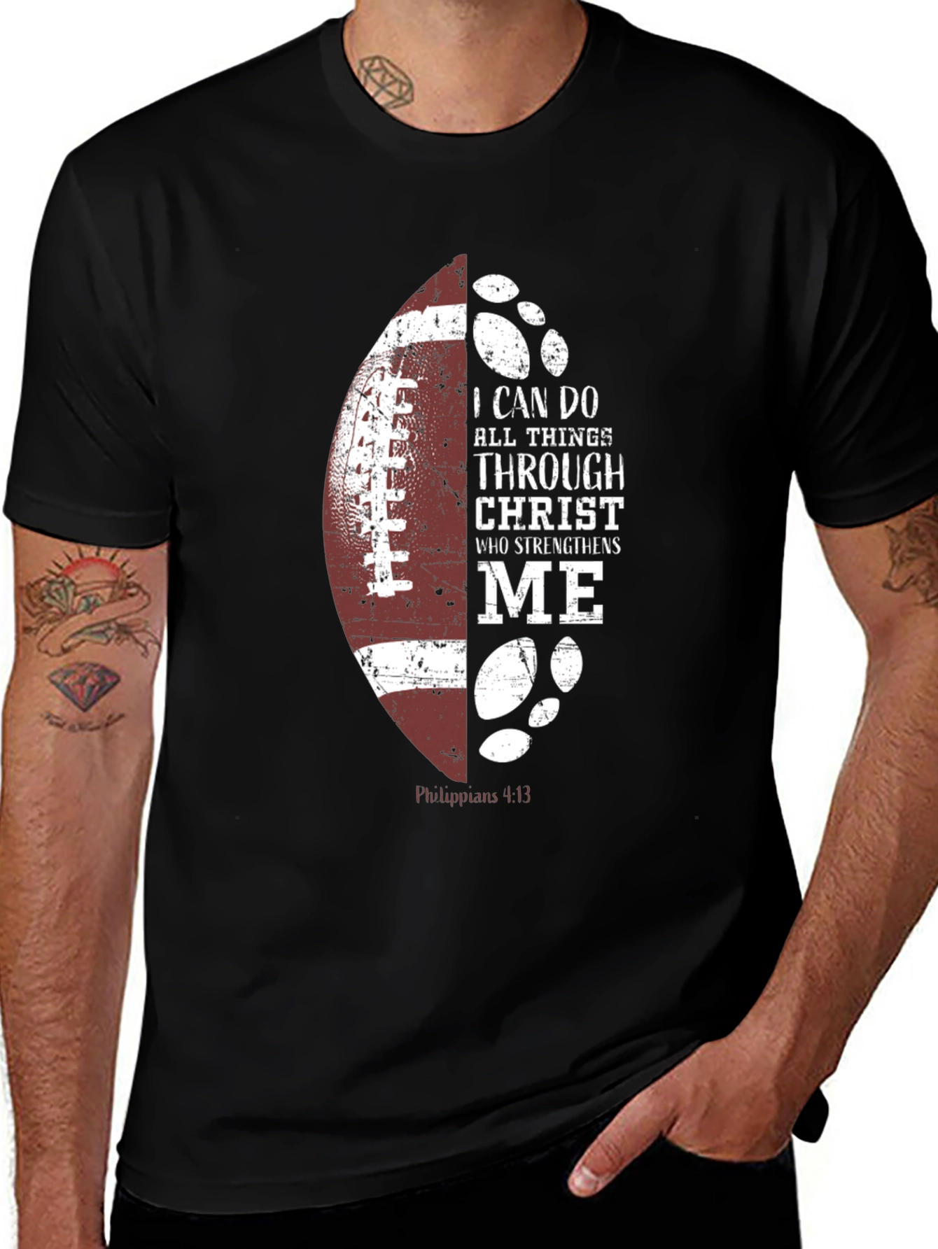 Variant 21 of Faith Football T-Shirt - I Can Do All Things