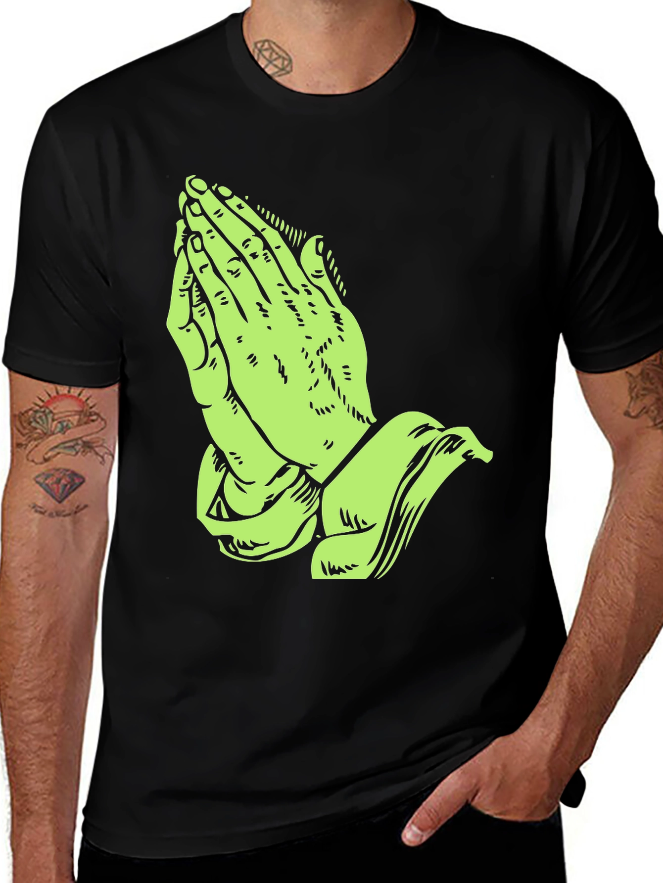 Variant 4 of Praying Hands Graphic Print T-Shirt