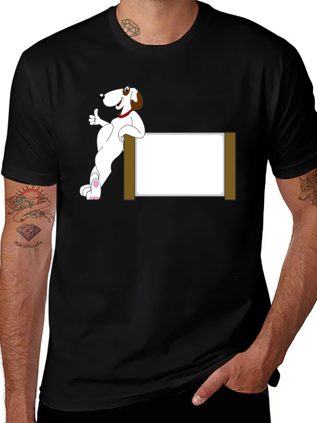 Variant 2 of Dog Sign Black T-Shirt
