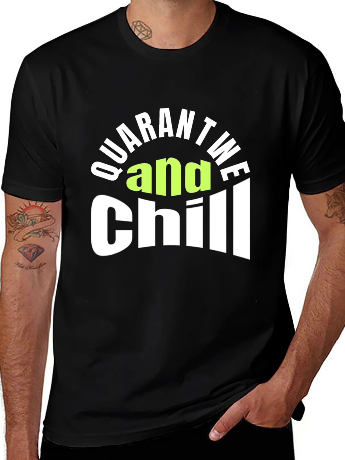 Variant 4 of Quarantine and Chill Graphic Tee - Black