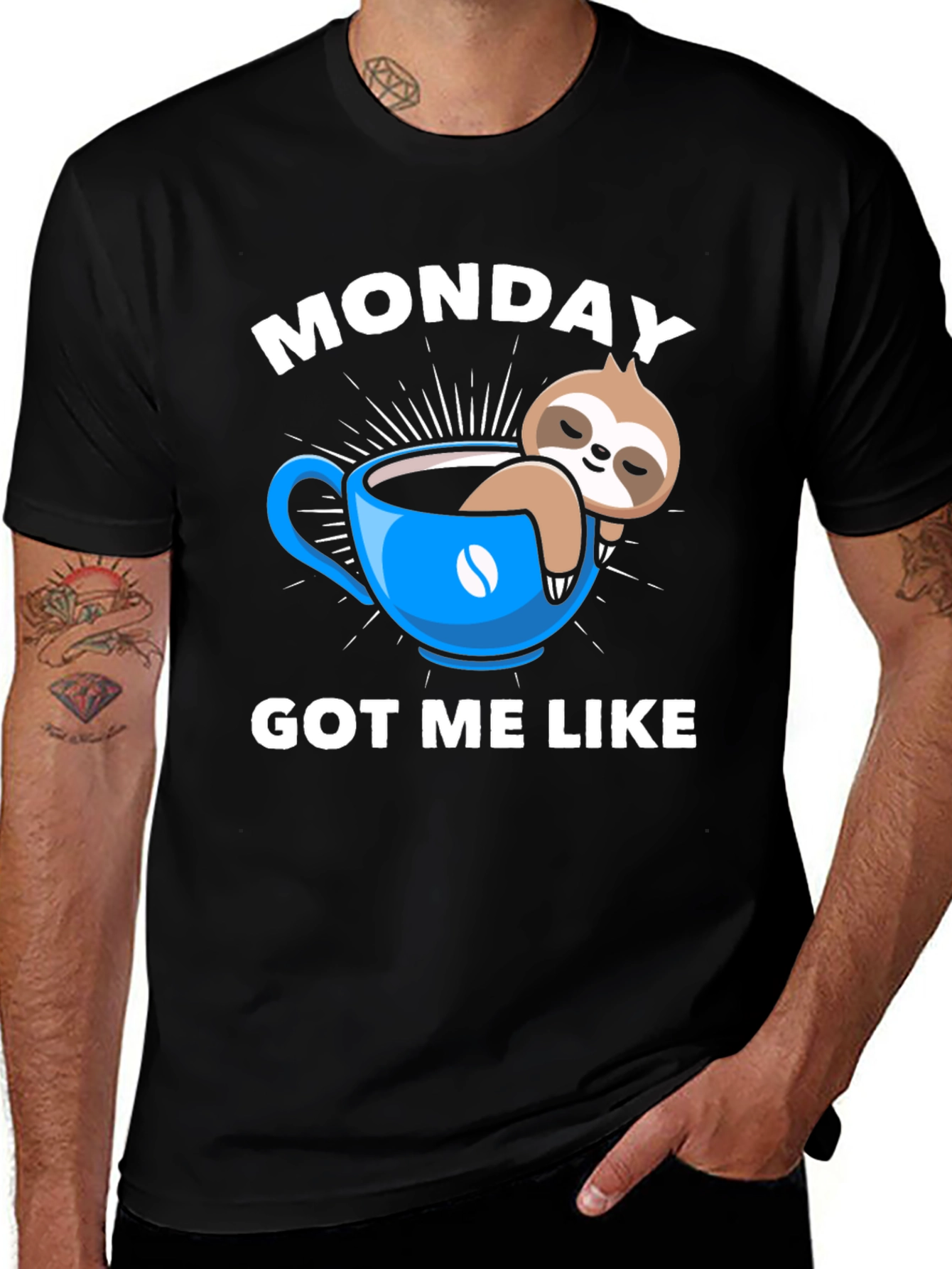 Variant 22 of Monday Sloth Coffee T-Shirt