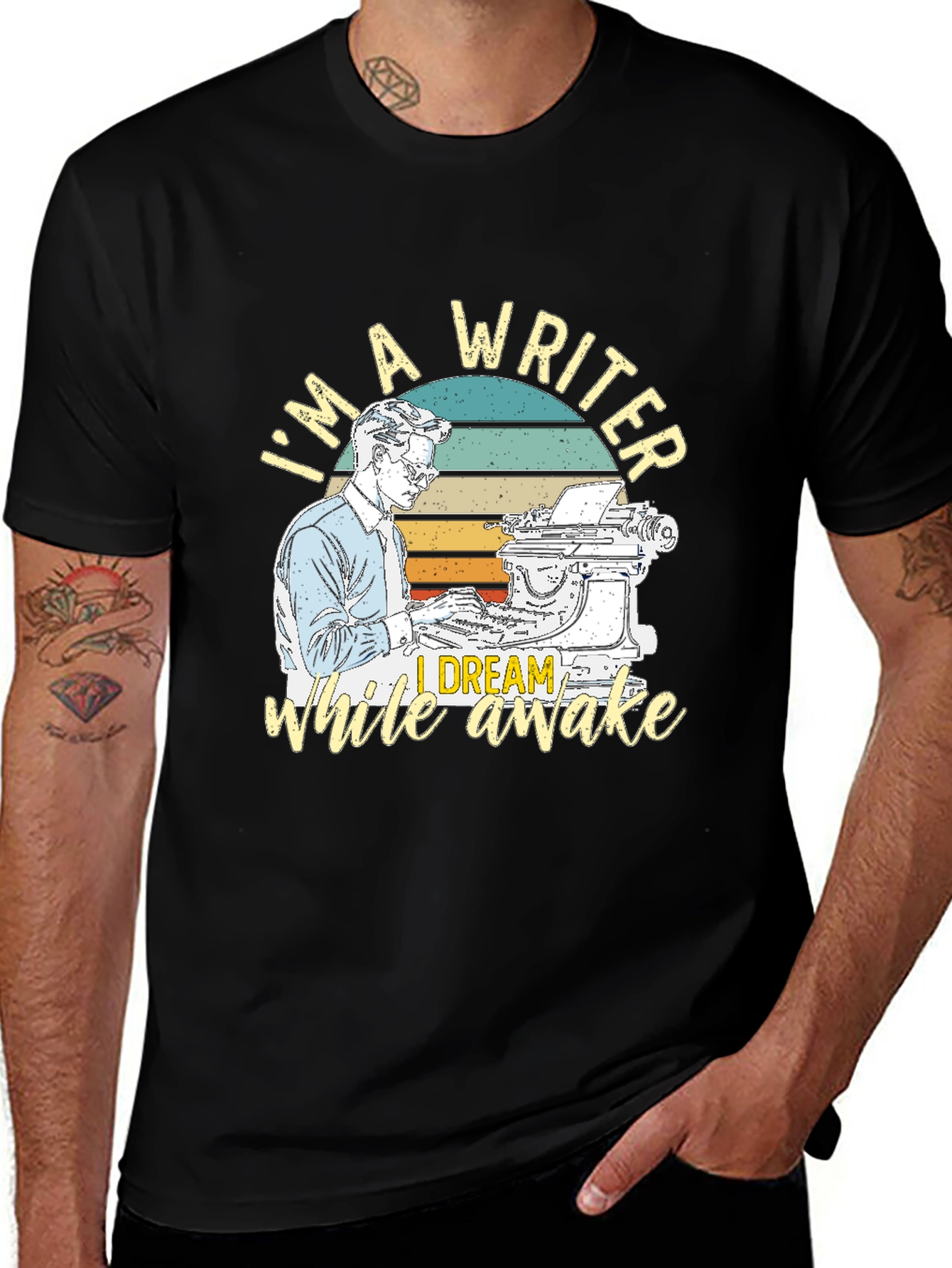 Variant 22 of Writer T-Shirt: I Dream While Awake Retro