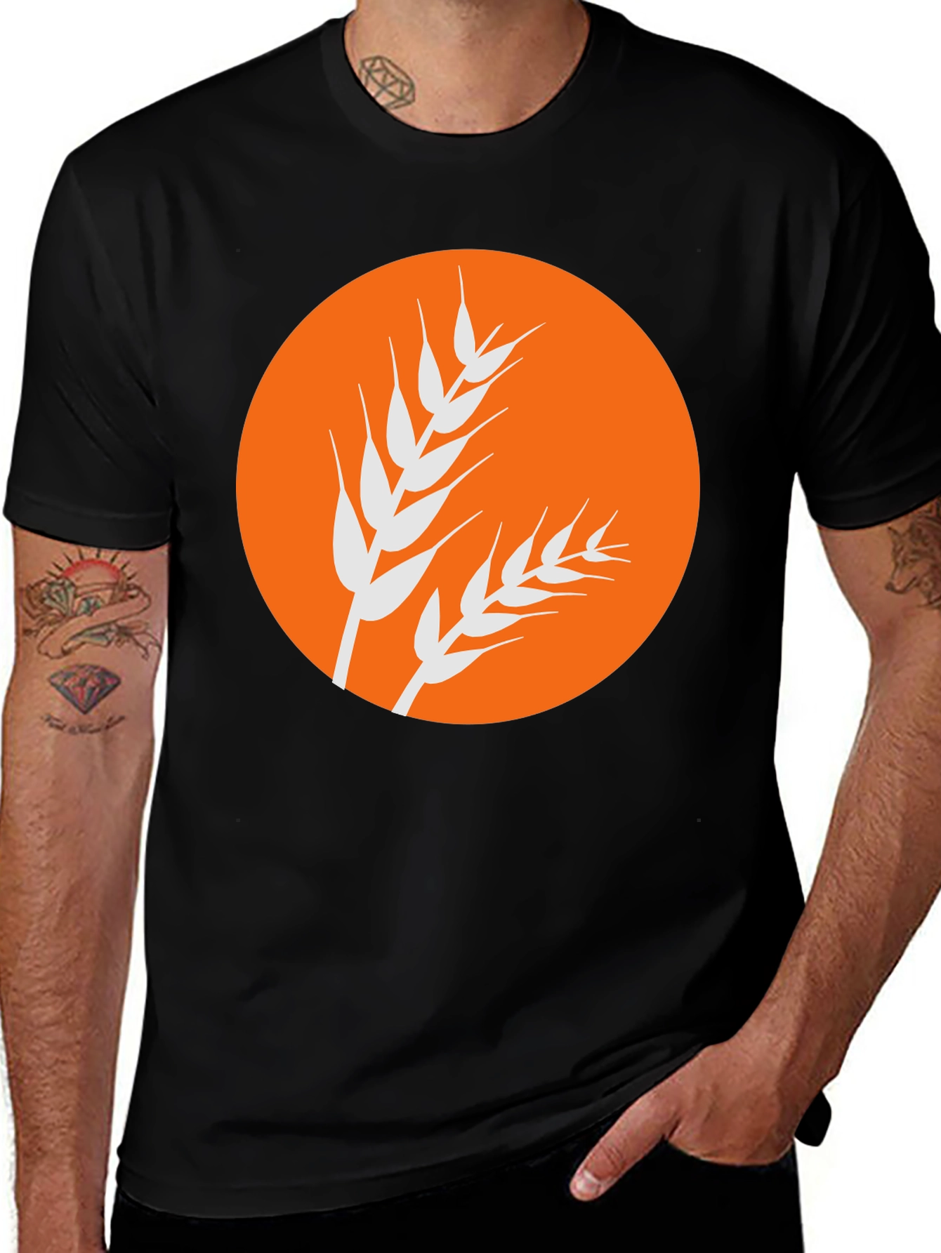 Variant 10 of Wheat Graphic Black Tee