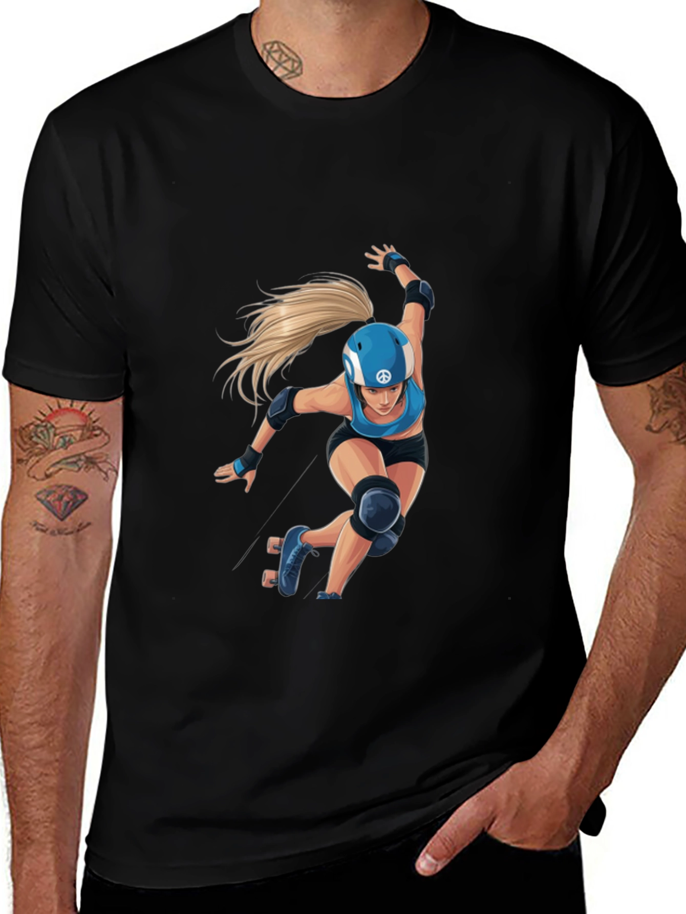Variant 20 of Roller Derby Graphic Tee - Black Cotton Blend