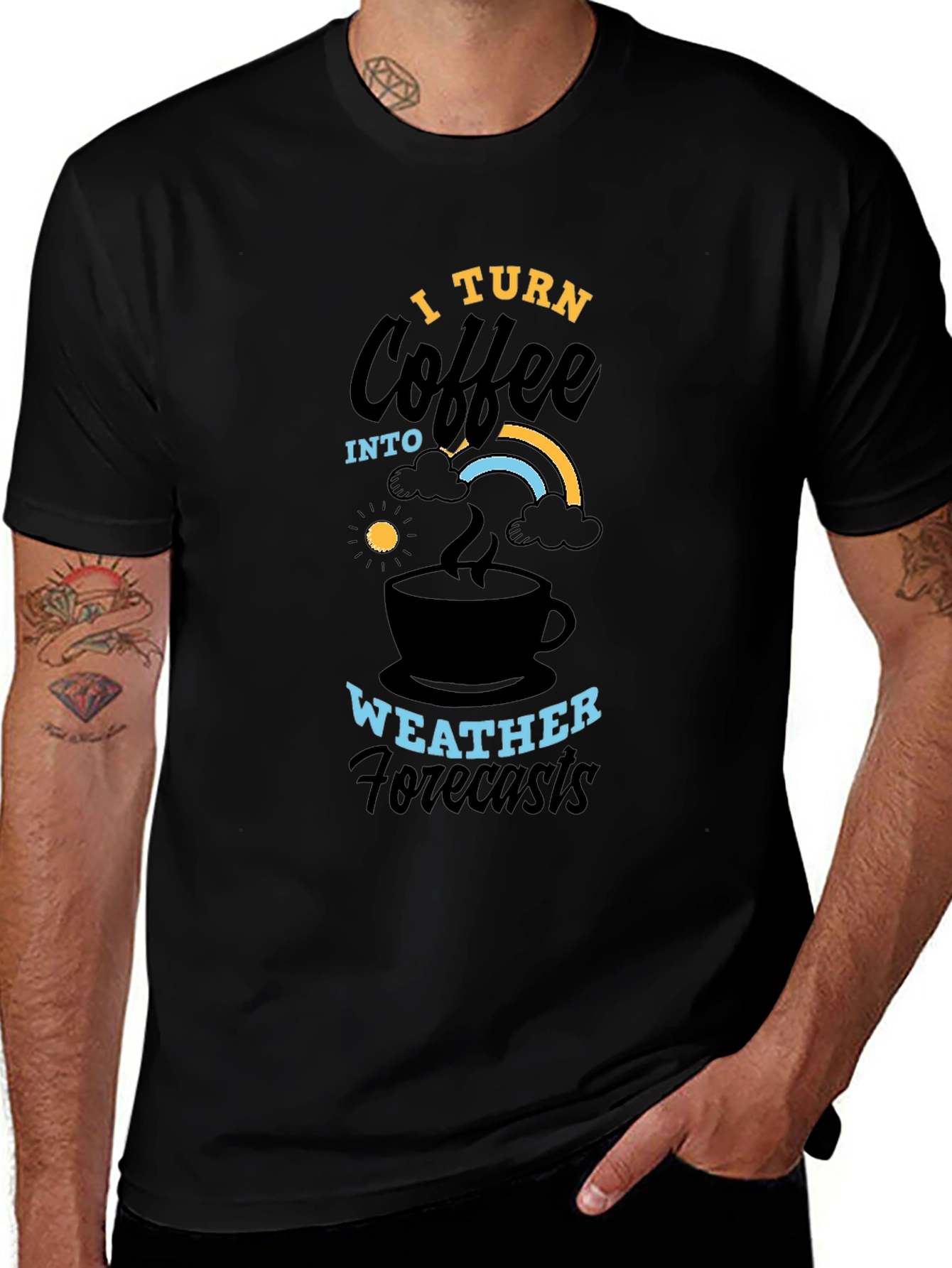 Variant 8 of Coffee Weather Forecasts Graphic T-Shirt