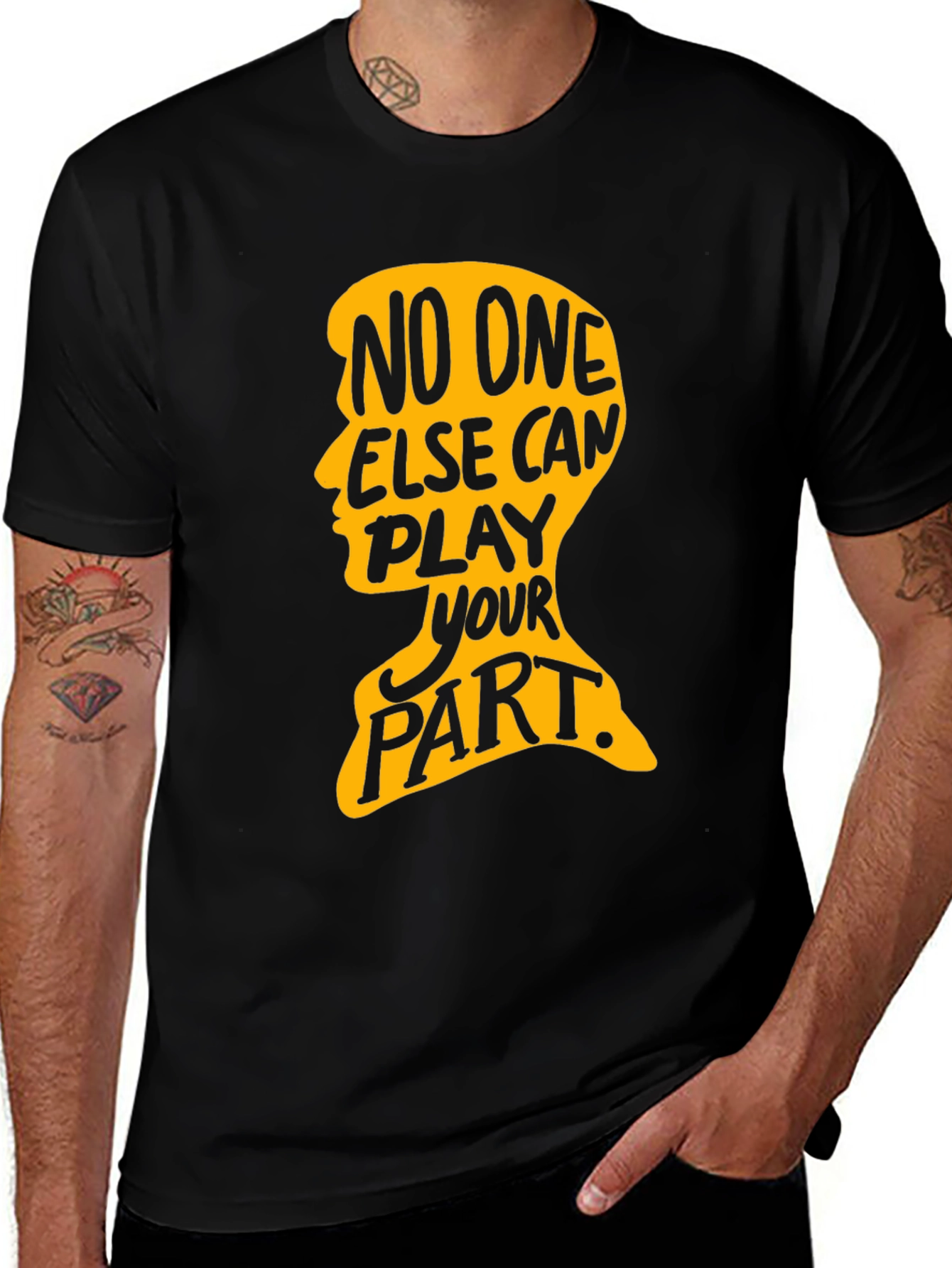 Variant 18 of Inspirational 'No One Else' Graphic Black T-Shirt