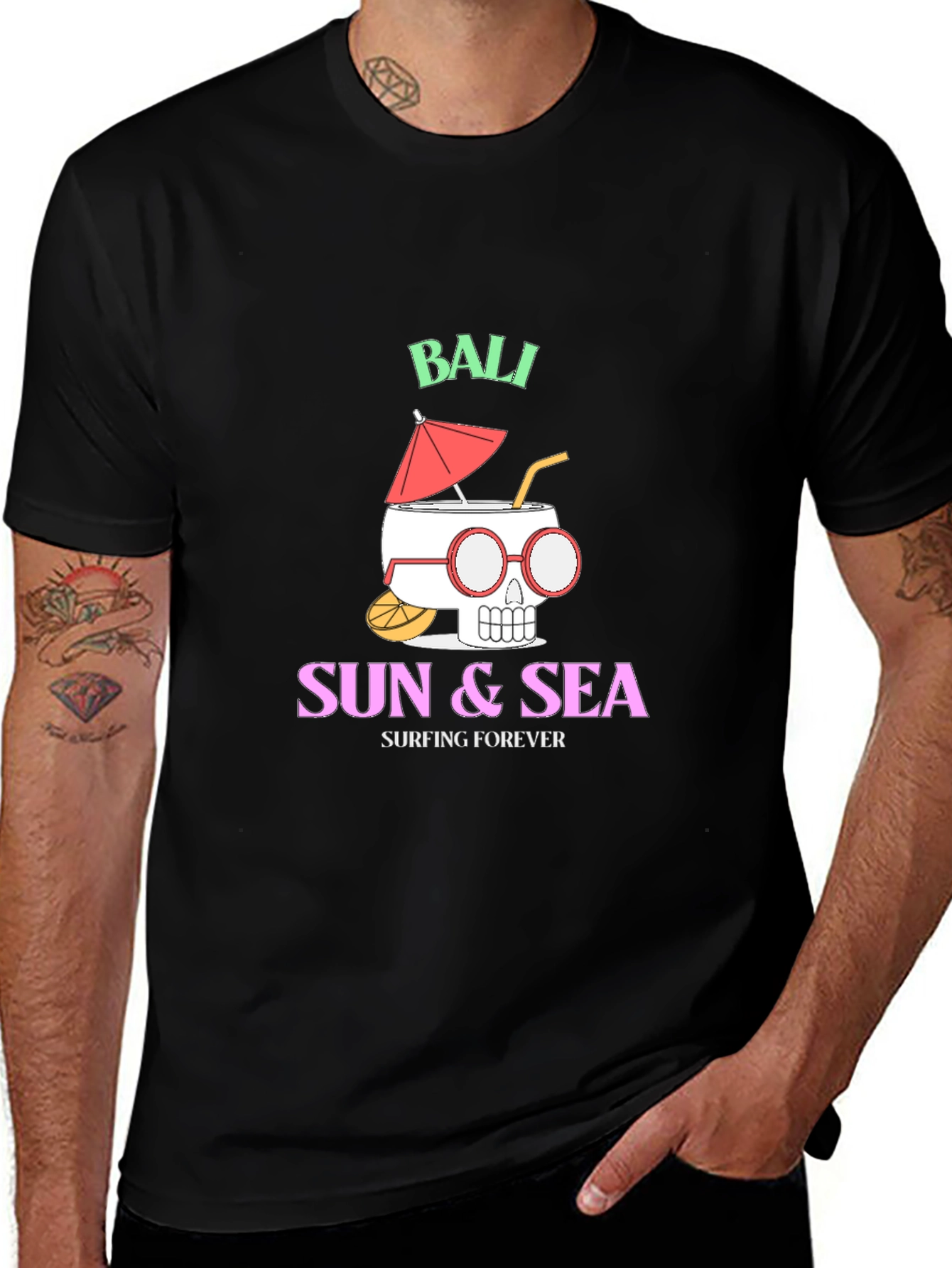 Variant 19 of Bali Sun & Sea Graphic Tee - Surfing Forever