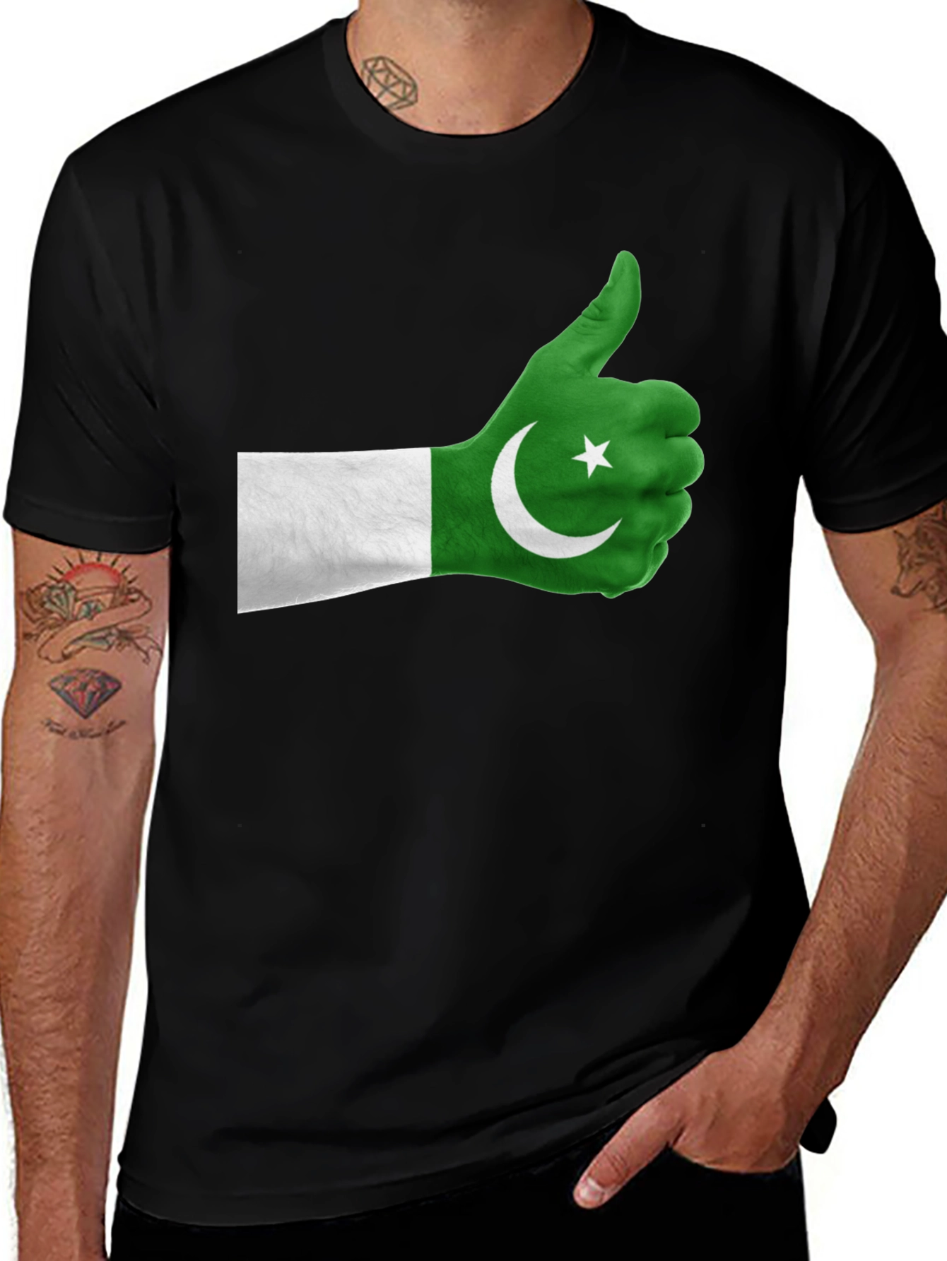 Variant 24 of Pakistan Flag Thumbs Up Graphic T-Shirt