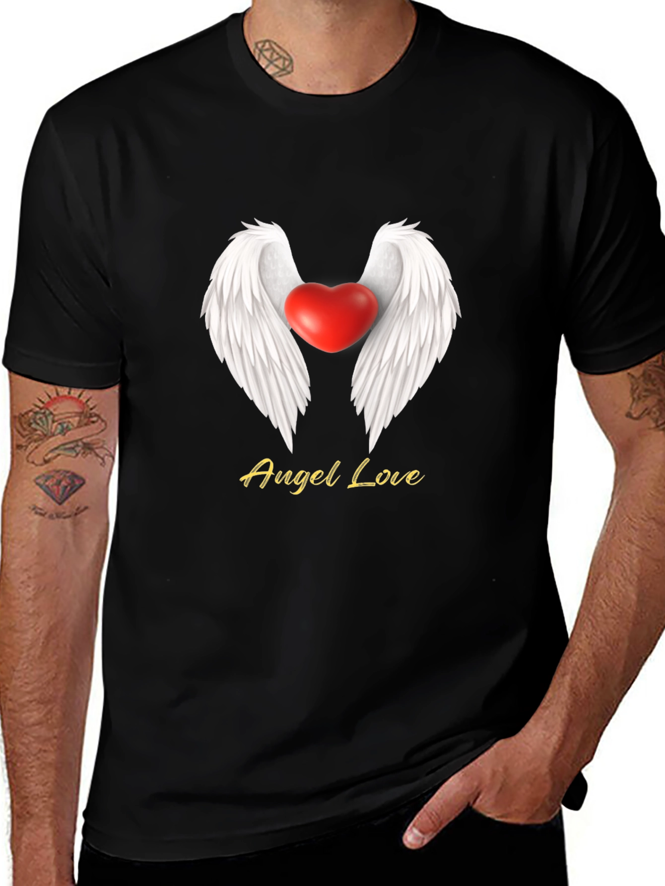 Variant 9 of Angel Love Heart Wings Graphic Tee