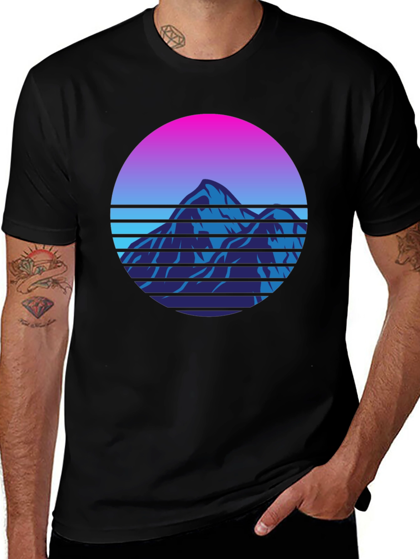 Variant 27 of Retro Mountain Graphic Tee - 80s Style T-Shirt