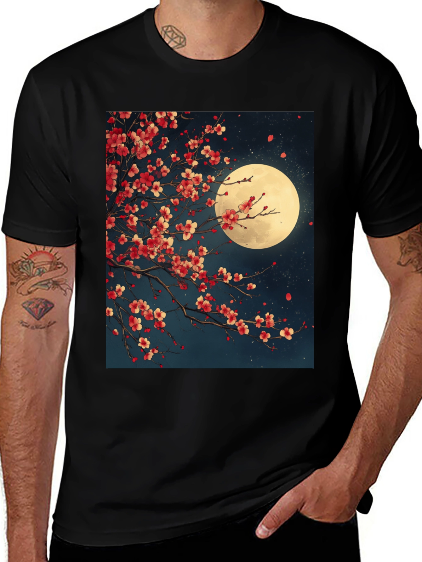 Variant 9 of Cherry Blossom Moon Graphic Tee