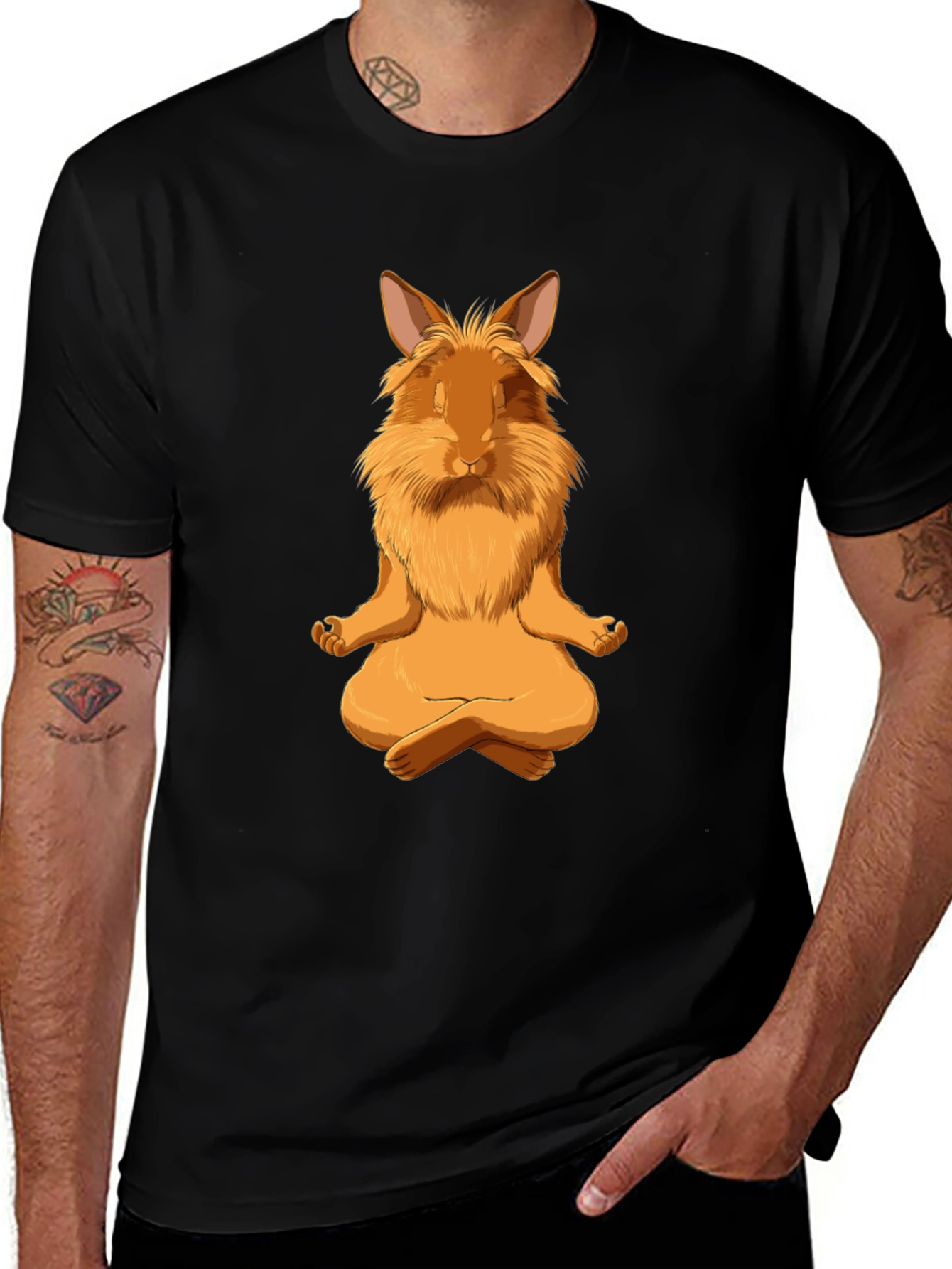 Variant 28 of Meditating Bunny T-Shirt: Zen Rabbit Design
