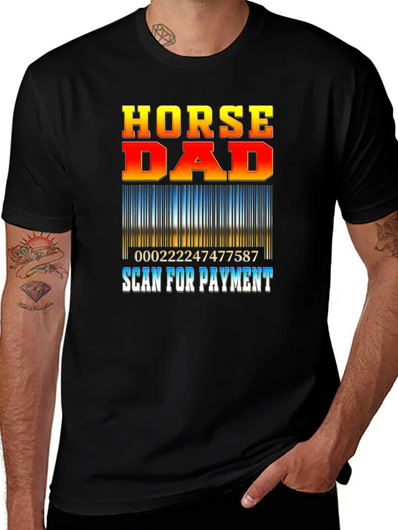 Horse Dad Scan for Payment Graphic Tee