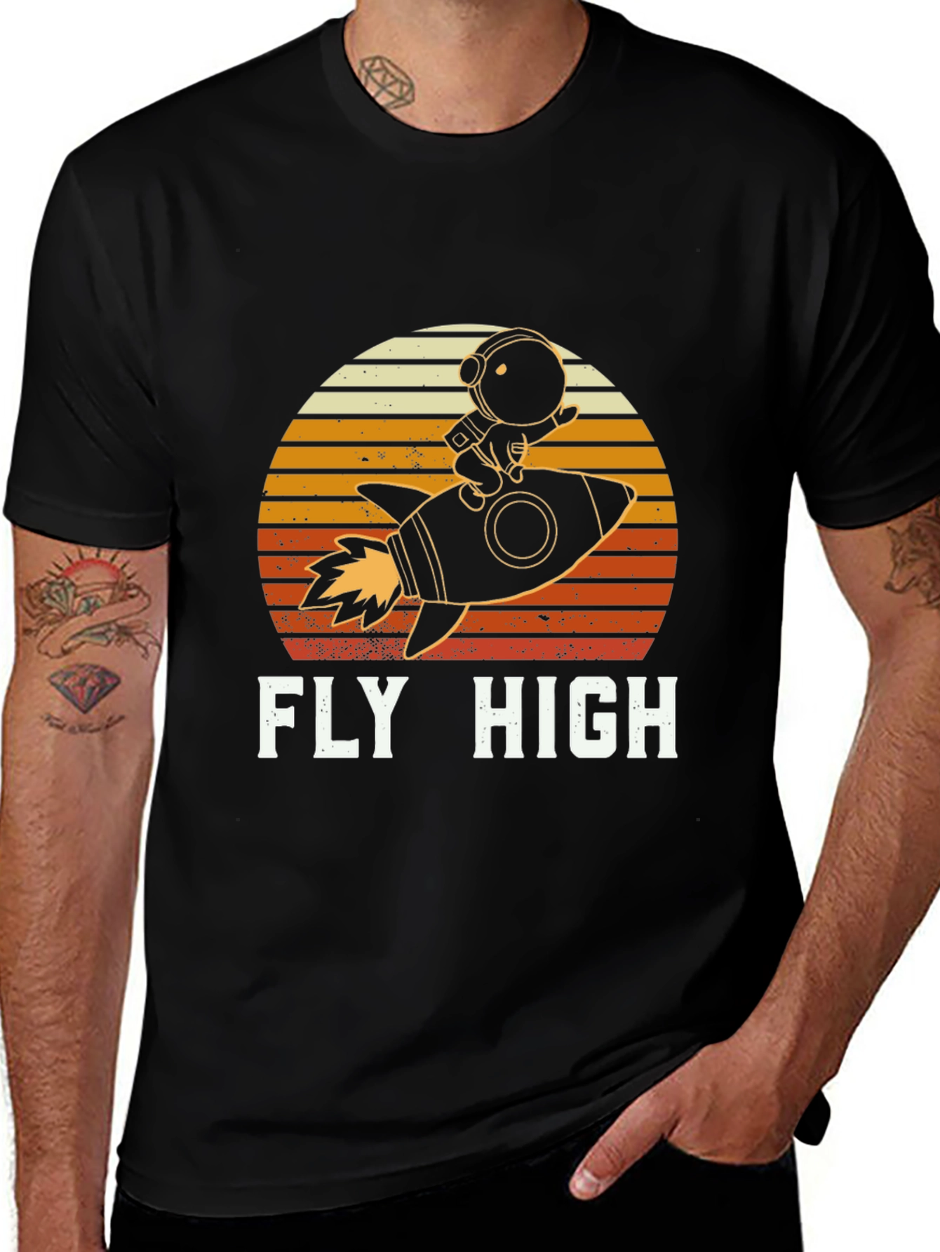 Variant 4 of Fly High Astronaut Rocket T-Shirt