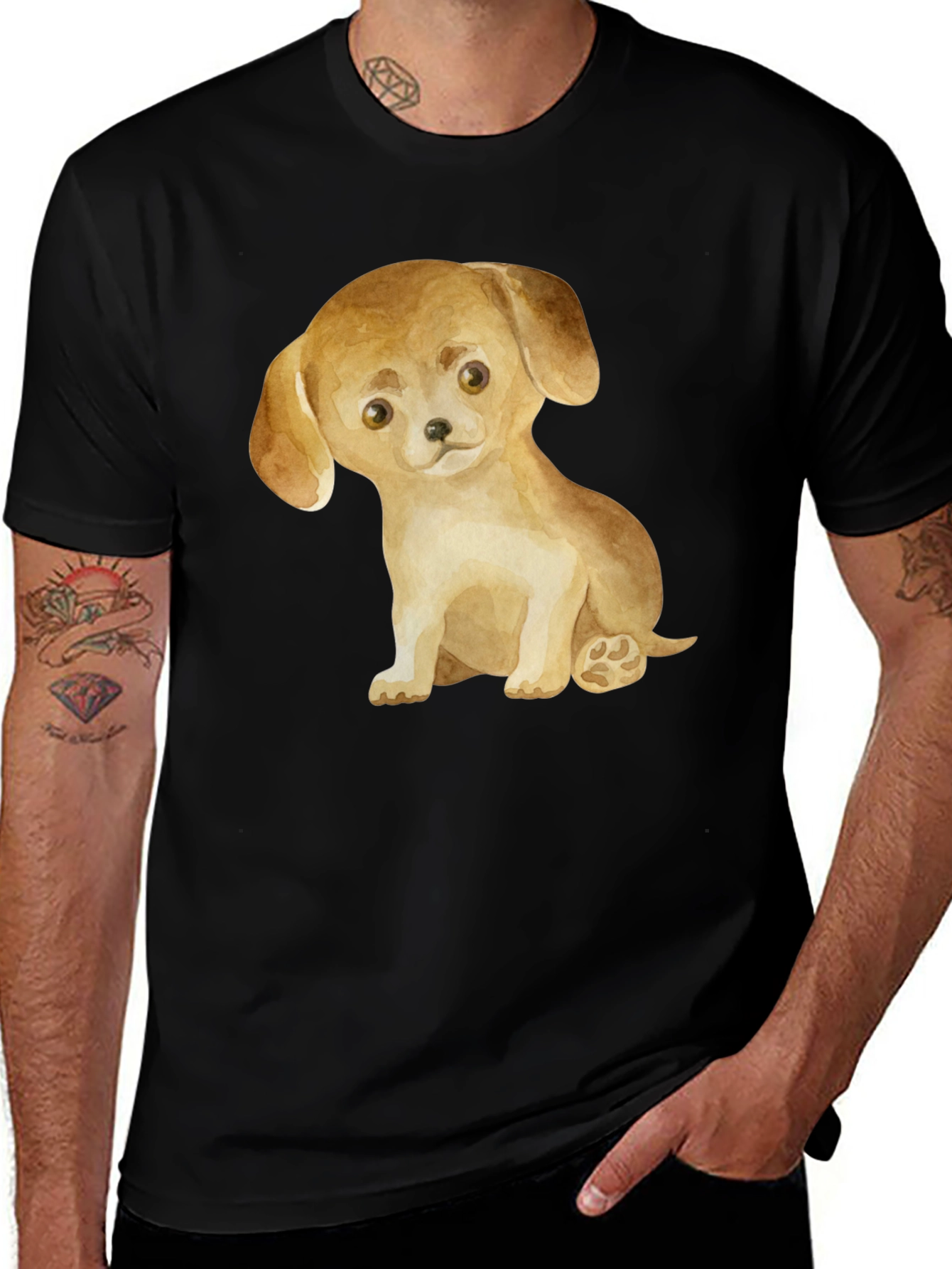 Variant 18 of Cute Puppy Dog Graphic T-Shirt - Unisex Casual Tee