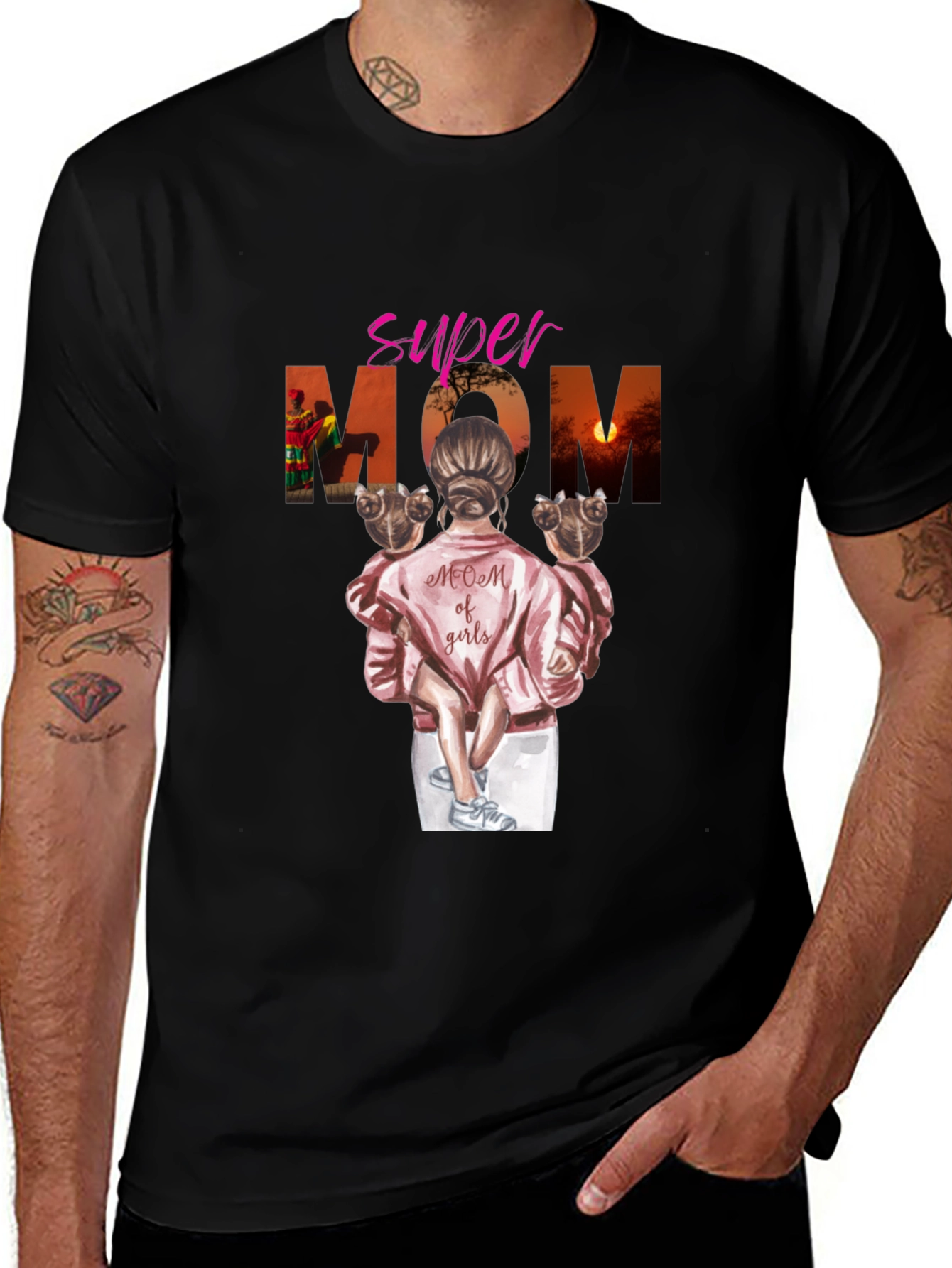 Variant 16 of Super Mom of Girls Graphic T-Shirt