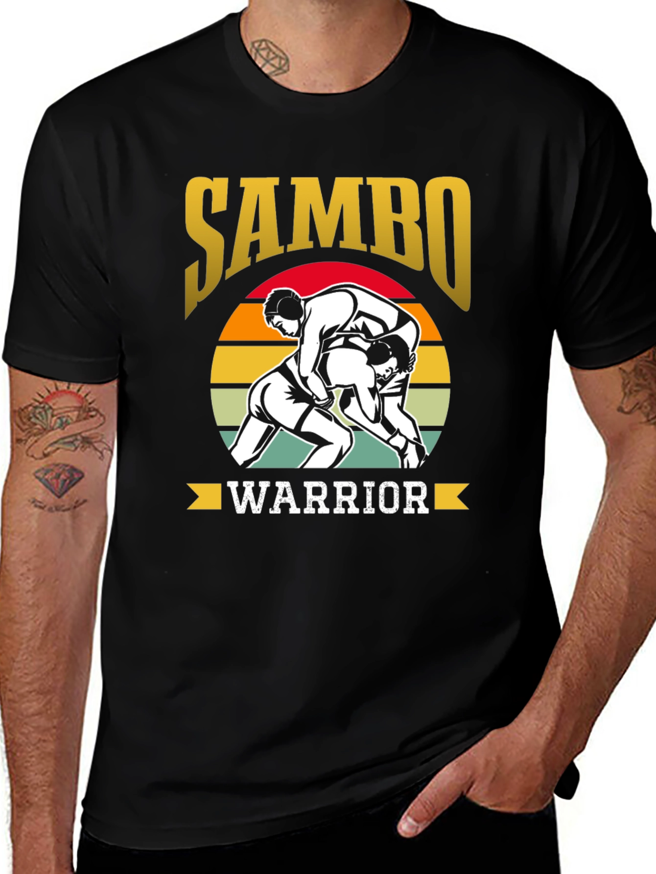 Sambo Warrior Graphic T-Shirt - Black