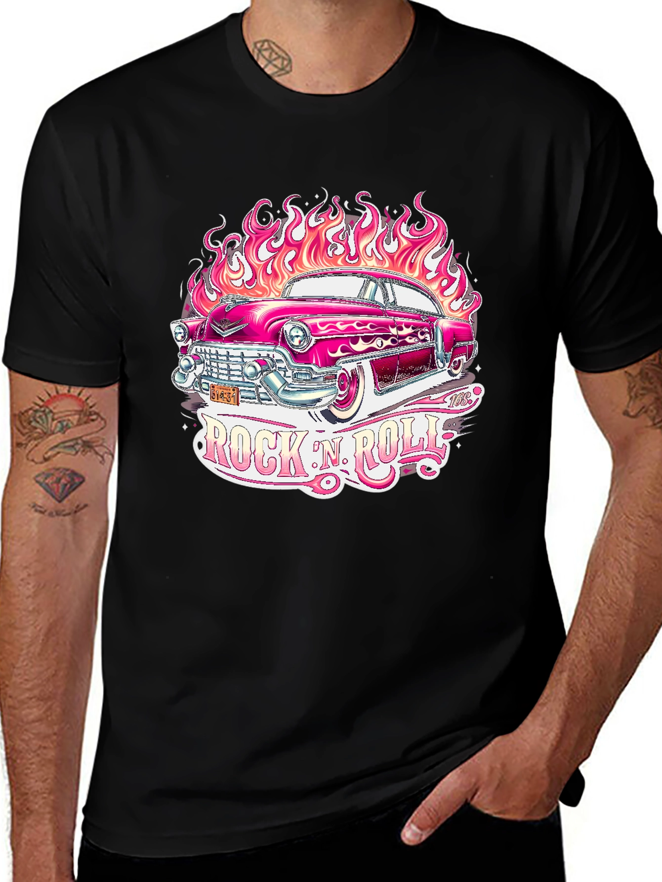 Variant 16 of Rock N' Roll Hot Rod T-Shirt